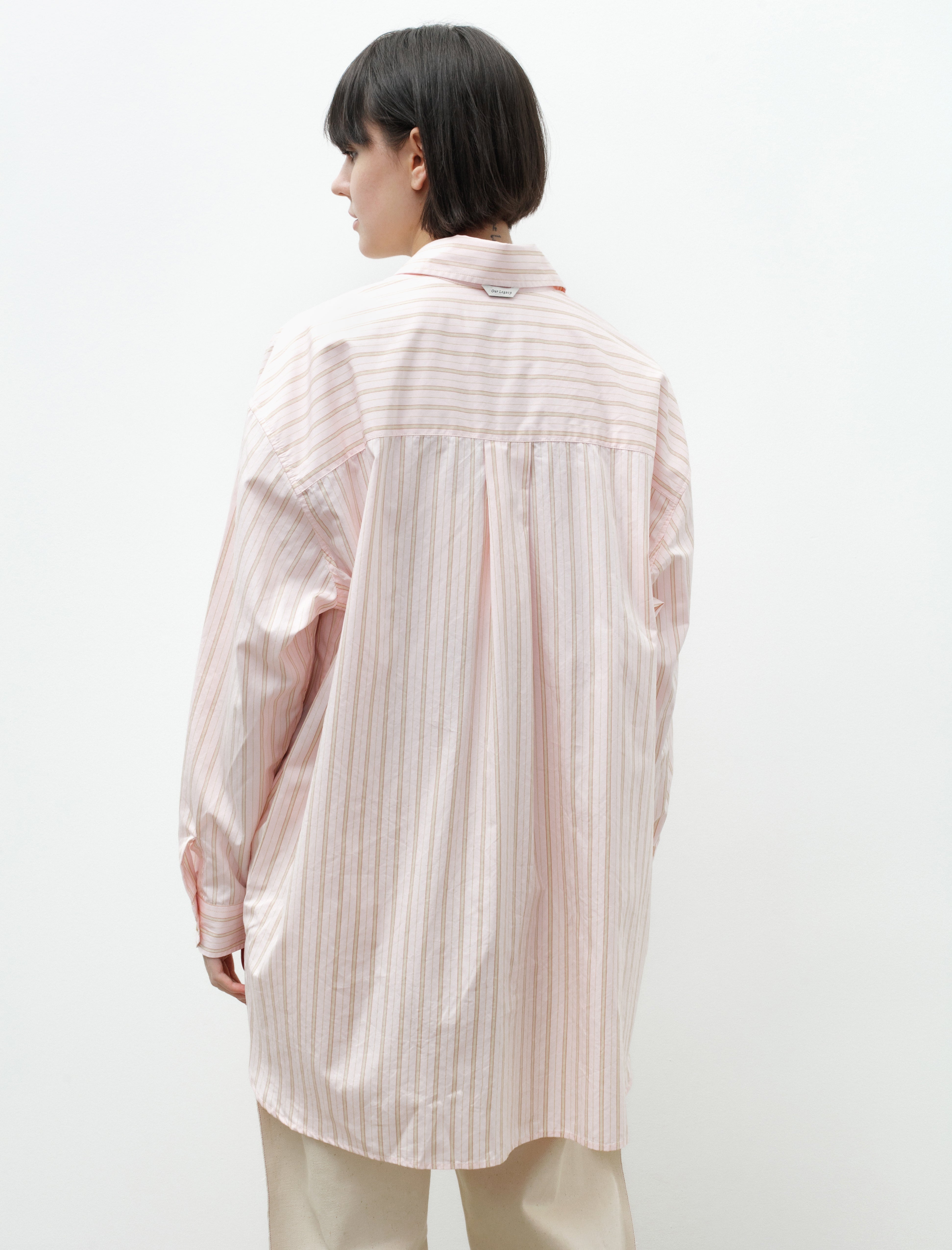 Our Legacy Popover Shirt Pink Business Stripe