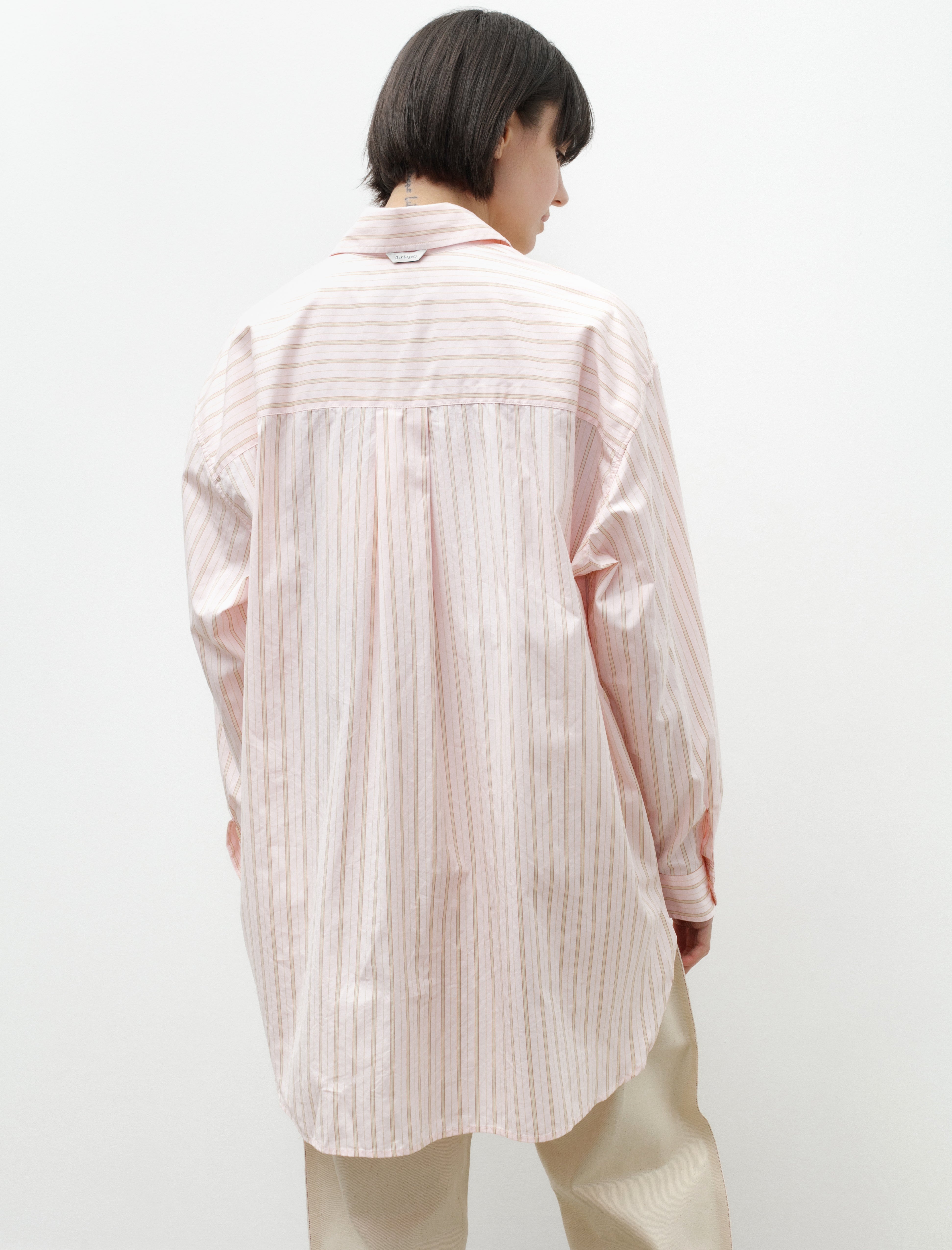 Our Legacy Popover Shirt Pink Business Stripe