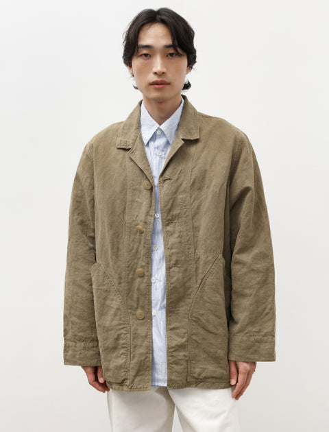 Oliver Church Big Jacket Vintage French Cotton Linen Olive – Neighbour