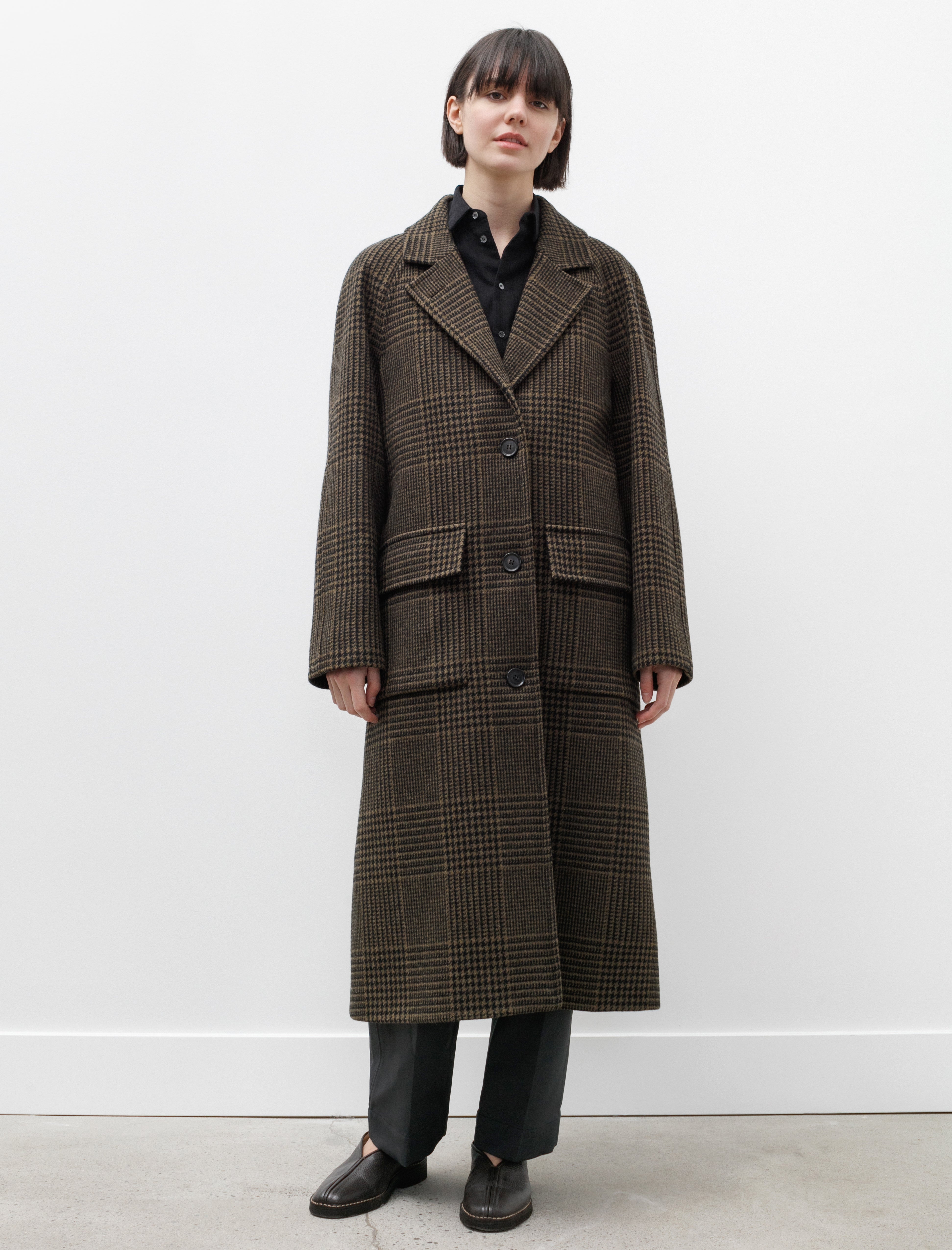 MARGARET HOWELL OVERCHECK WOOL 2020AW-