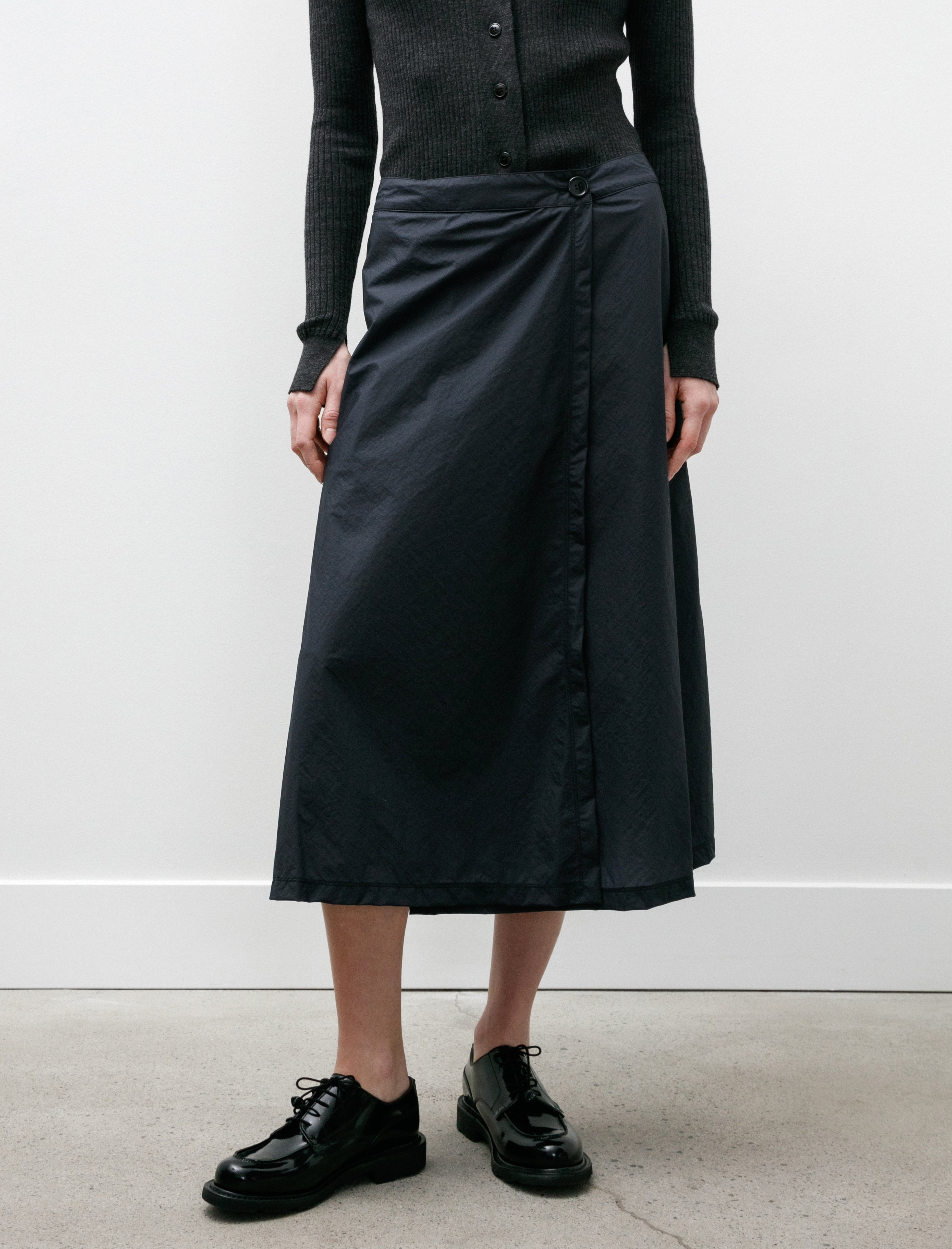 mfpen Wrap Skirt Recycled Nylon Midnight