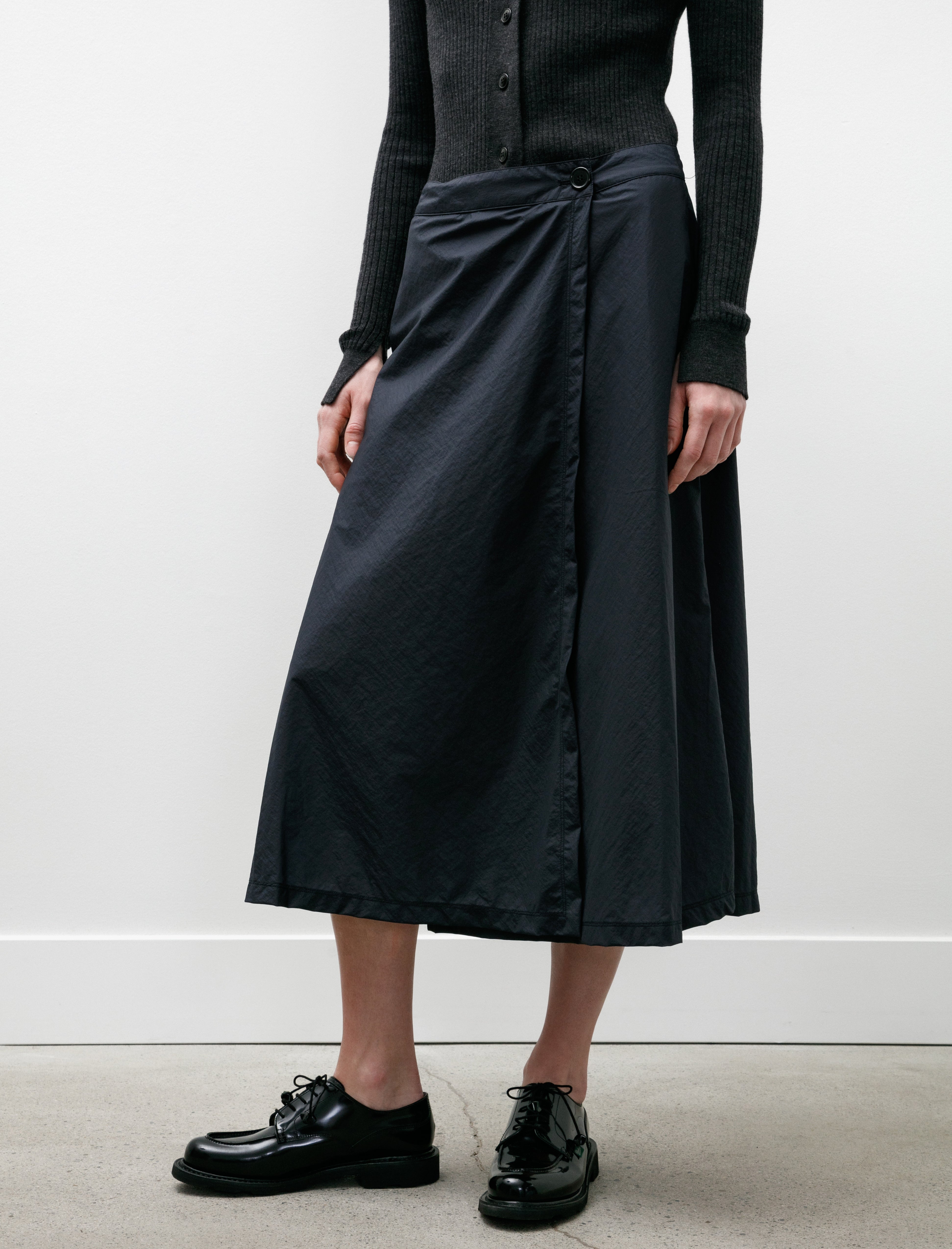 mfpen Wrap Skirt Recycled Nylon Midnight