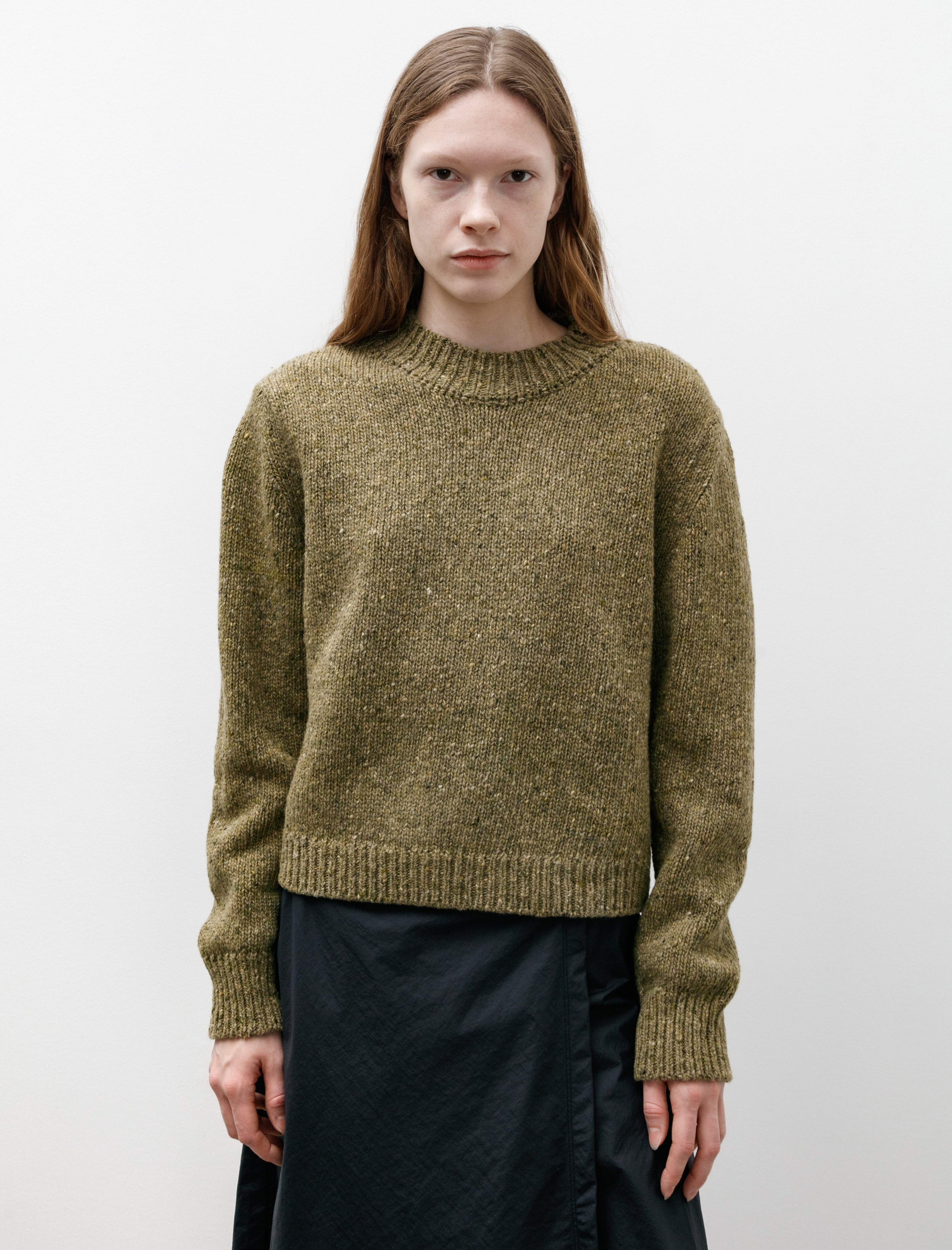 Margaret Howell Donegal Crewneck Jumper Merino Marsh