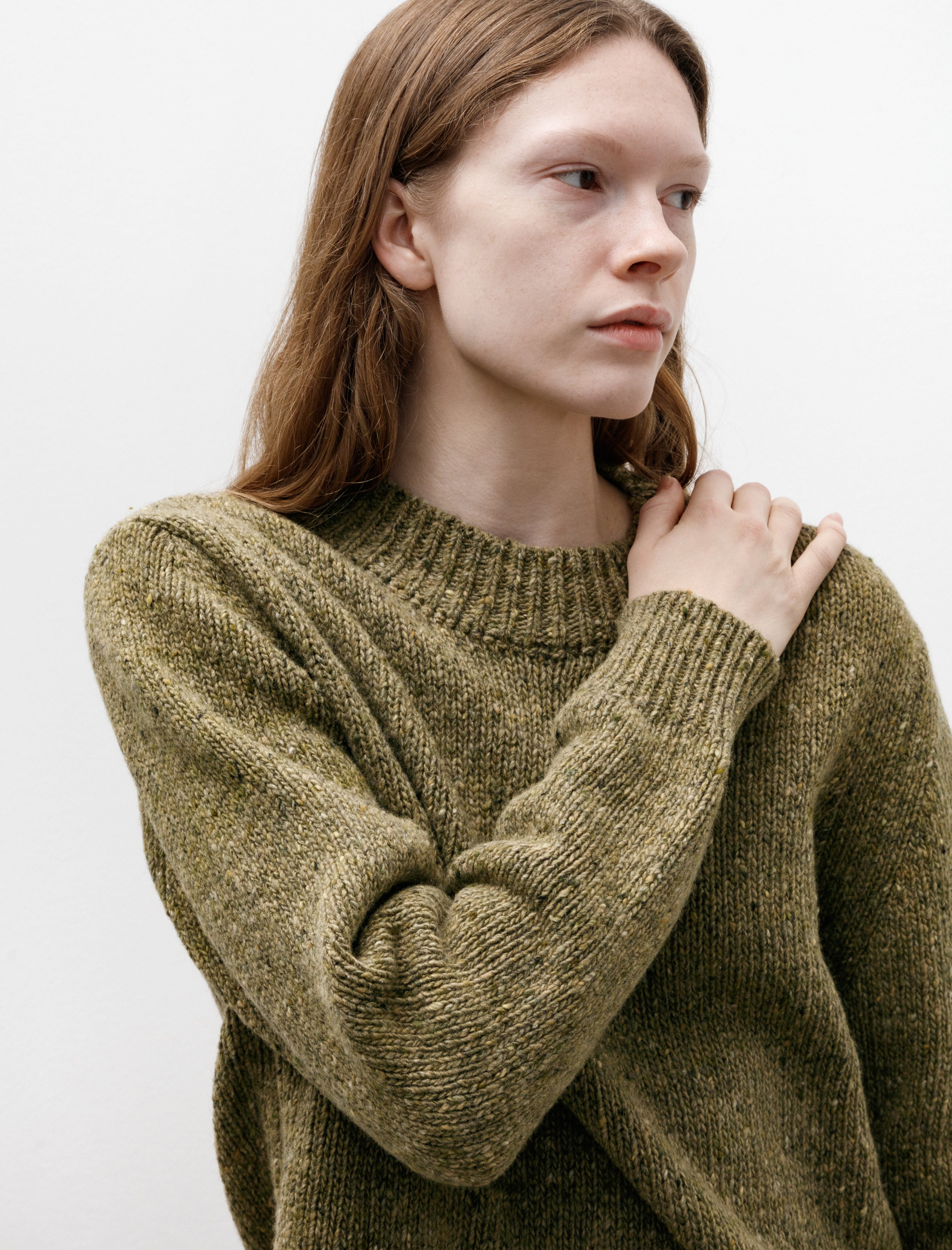 Margaret Howell Donegal Crewneck Jumper Merino Marsh