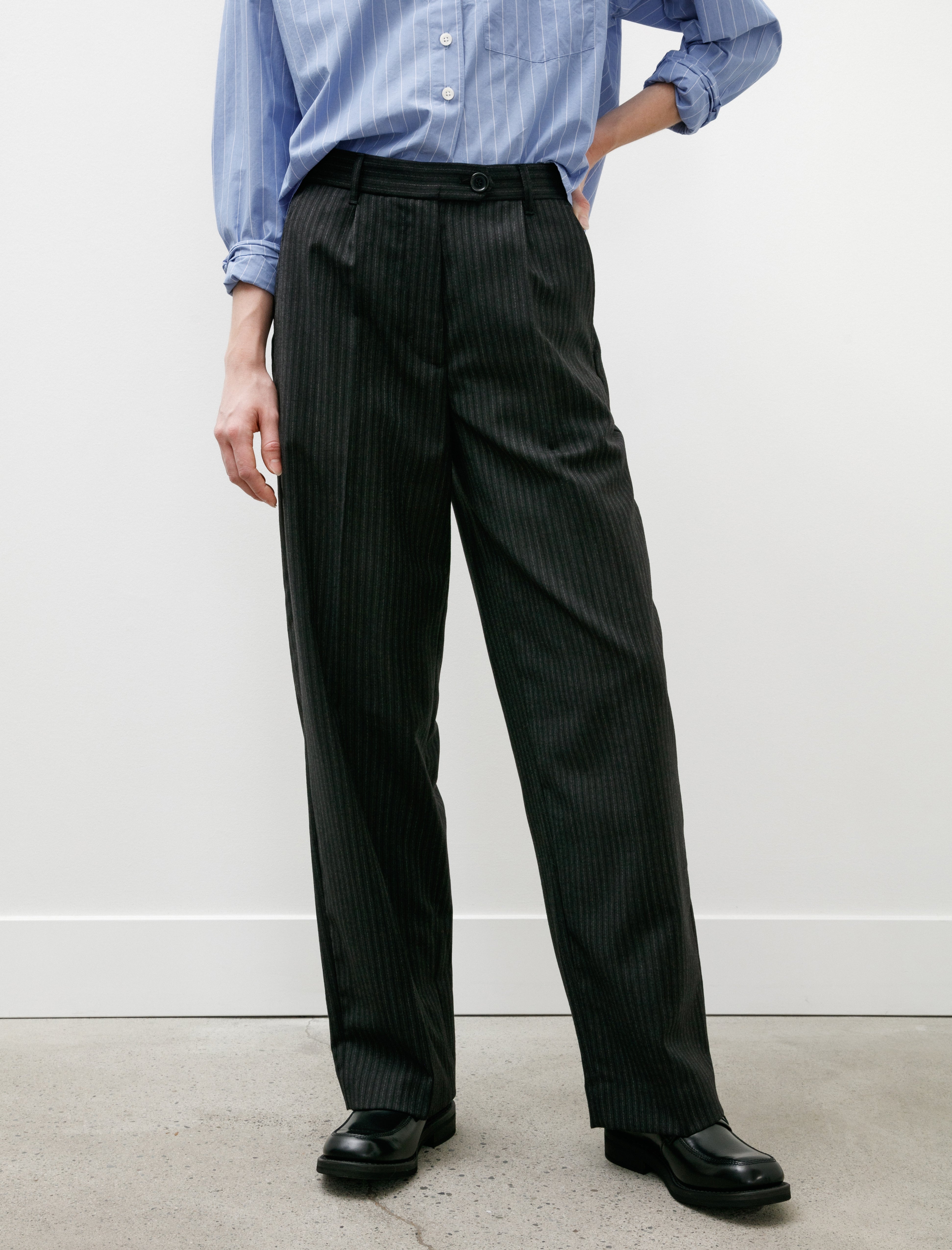 mfpen Primary Trousers Dark Pinstripe