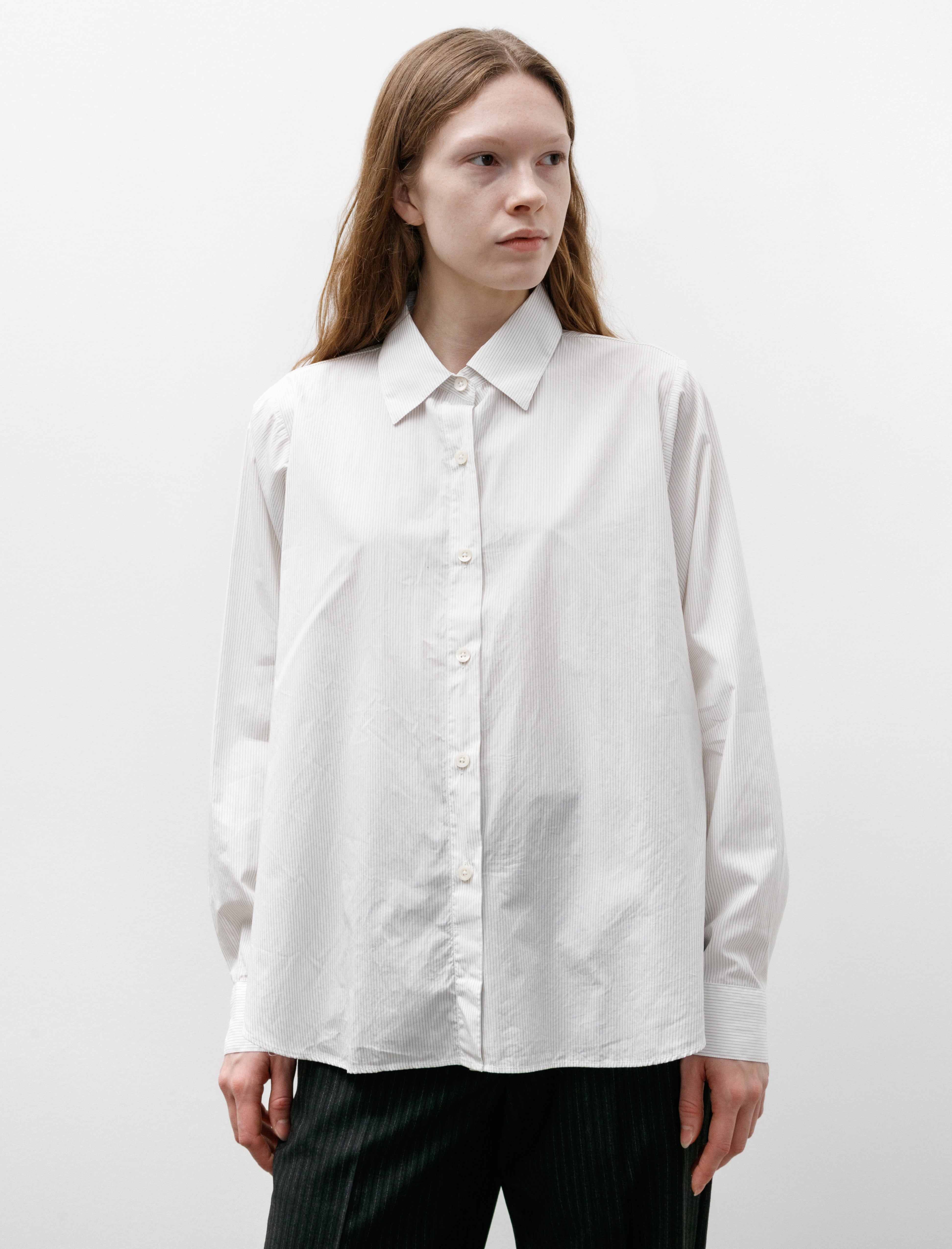 mfpen Application Shirt White Mini Stripe