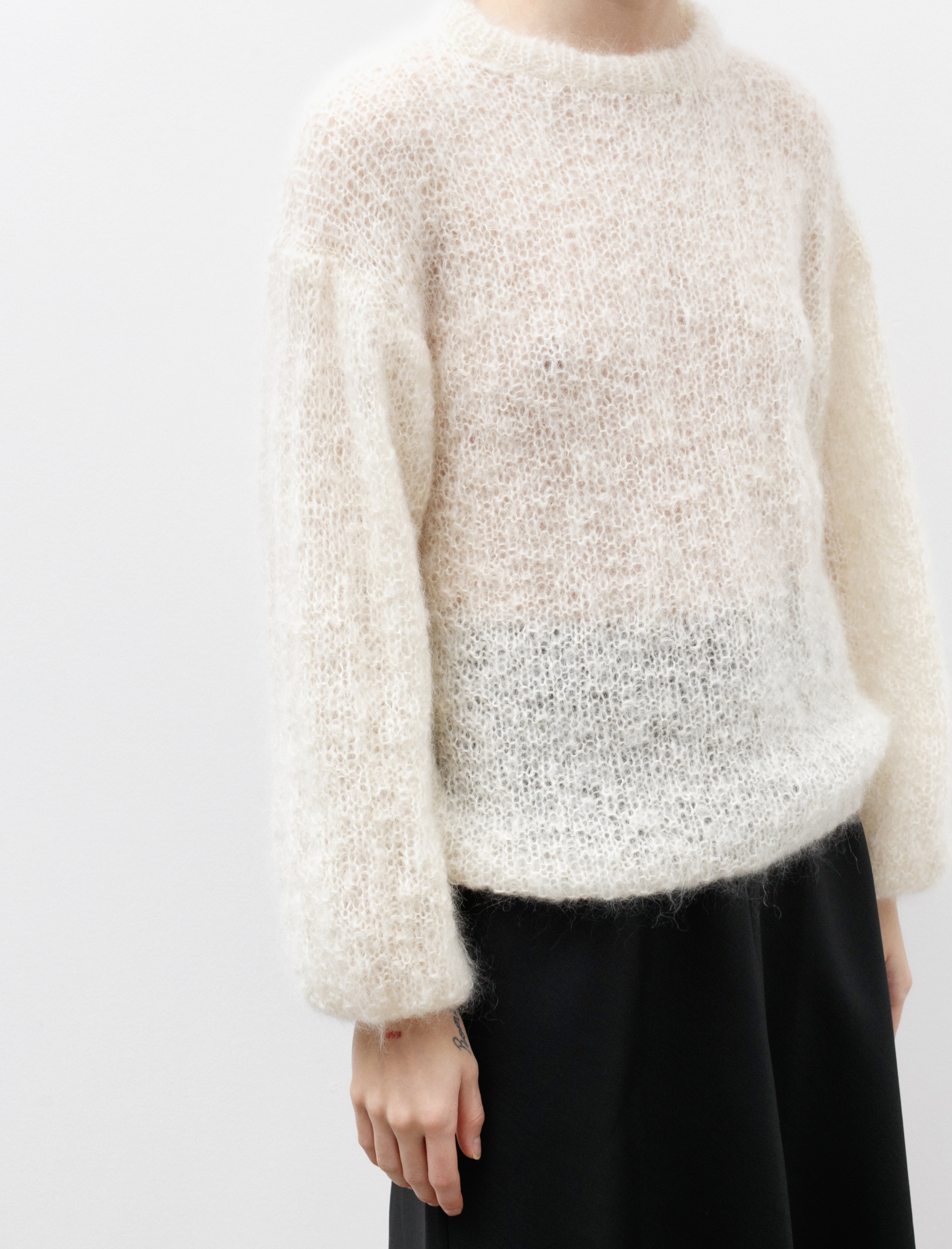 Casey Casey Stitch Crew Neck Mohair Ivory