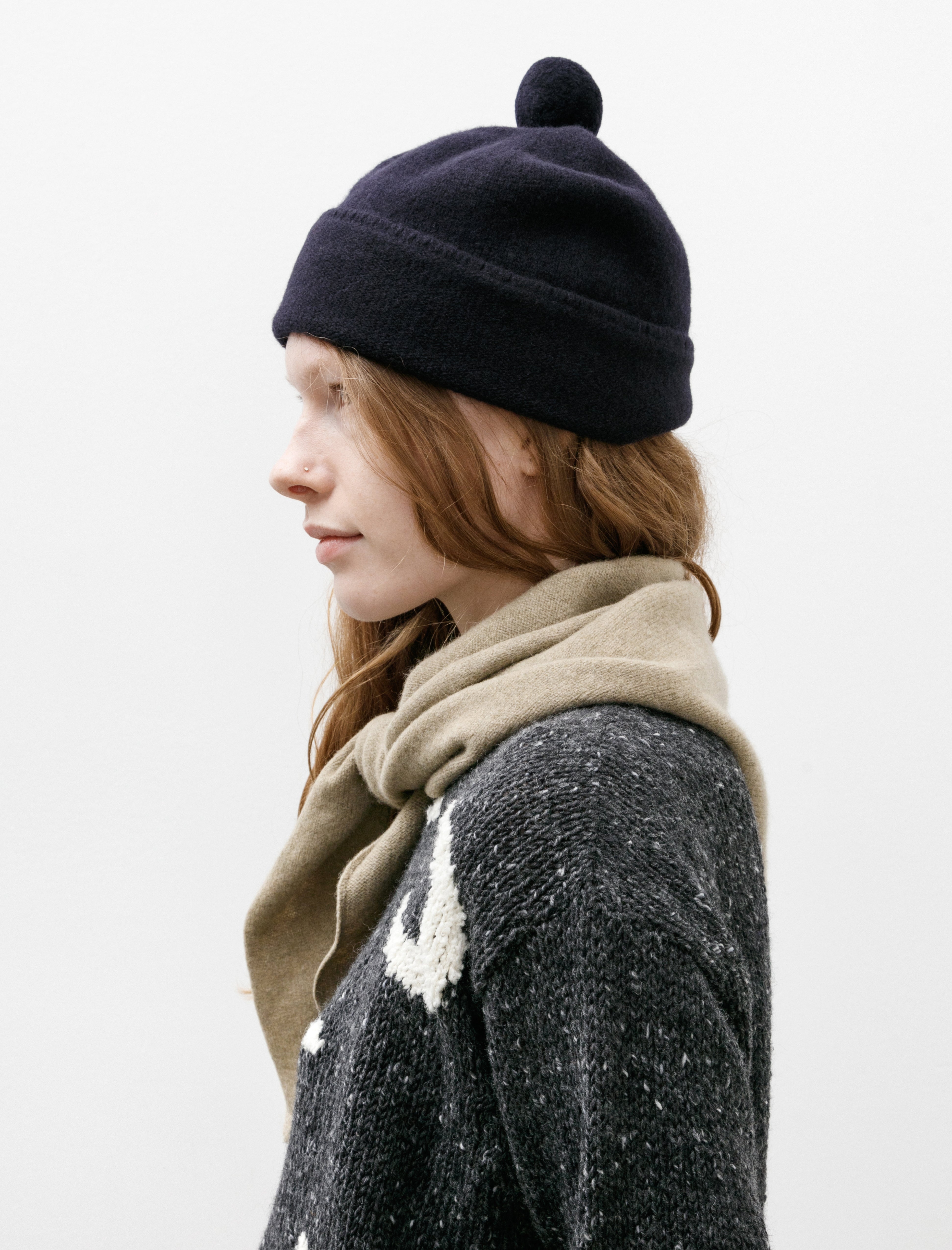 MHL Felted Hat Lambswool Navy