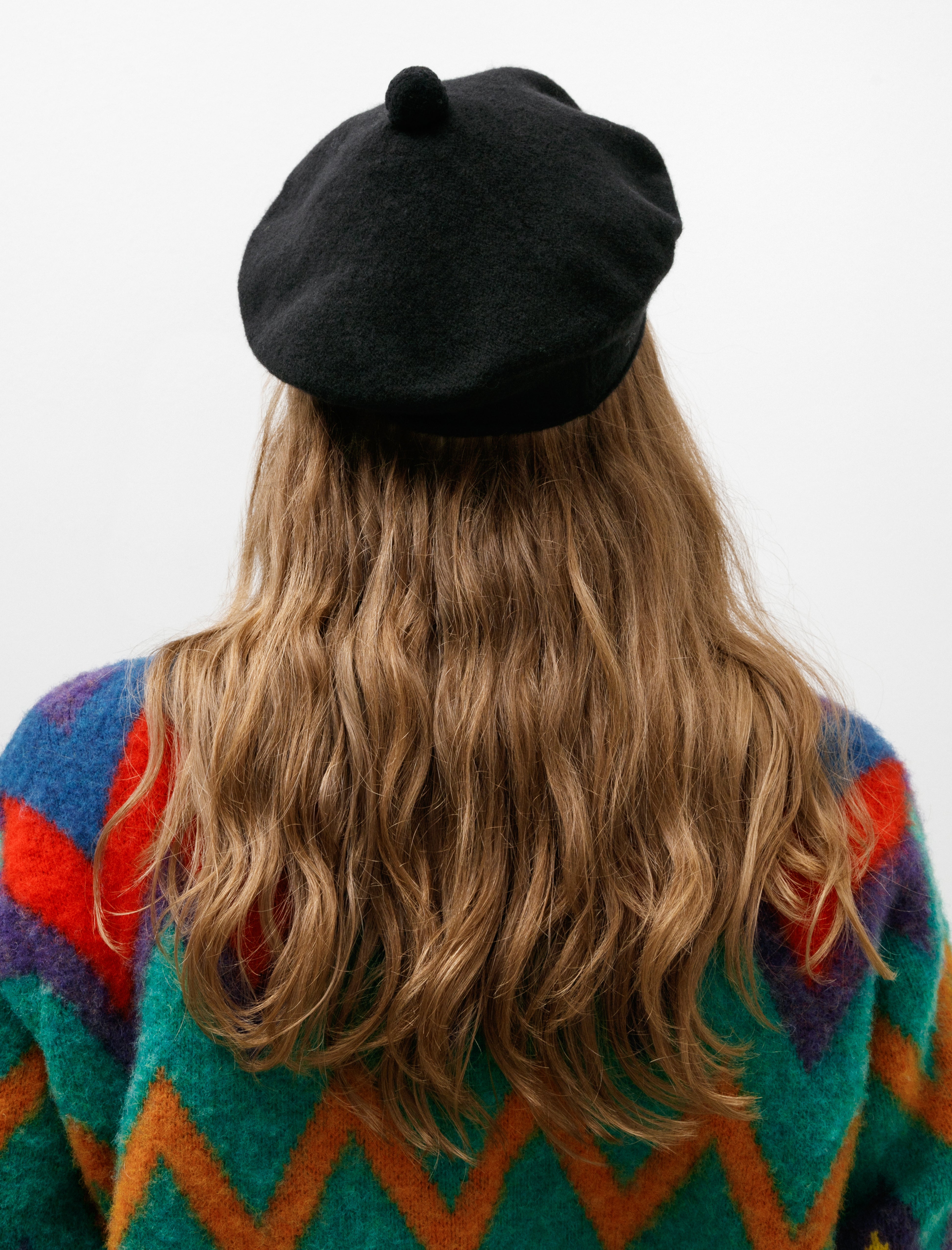 Margaret Howell Felted Pompom Beret Black