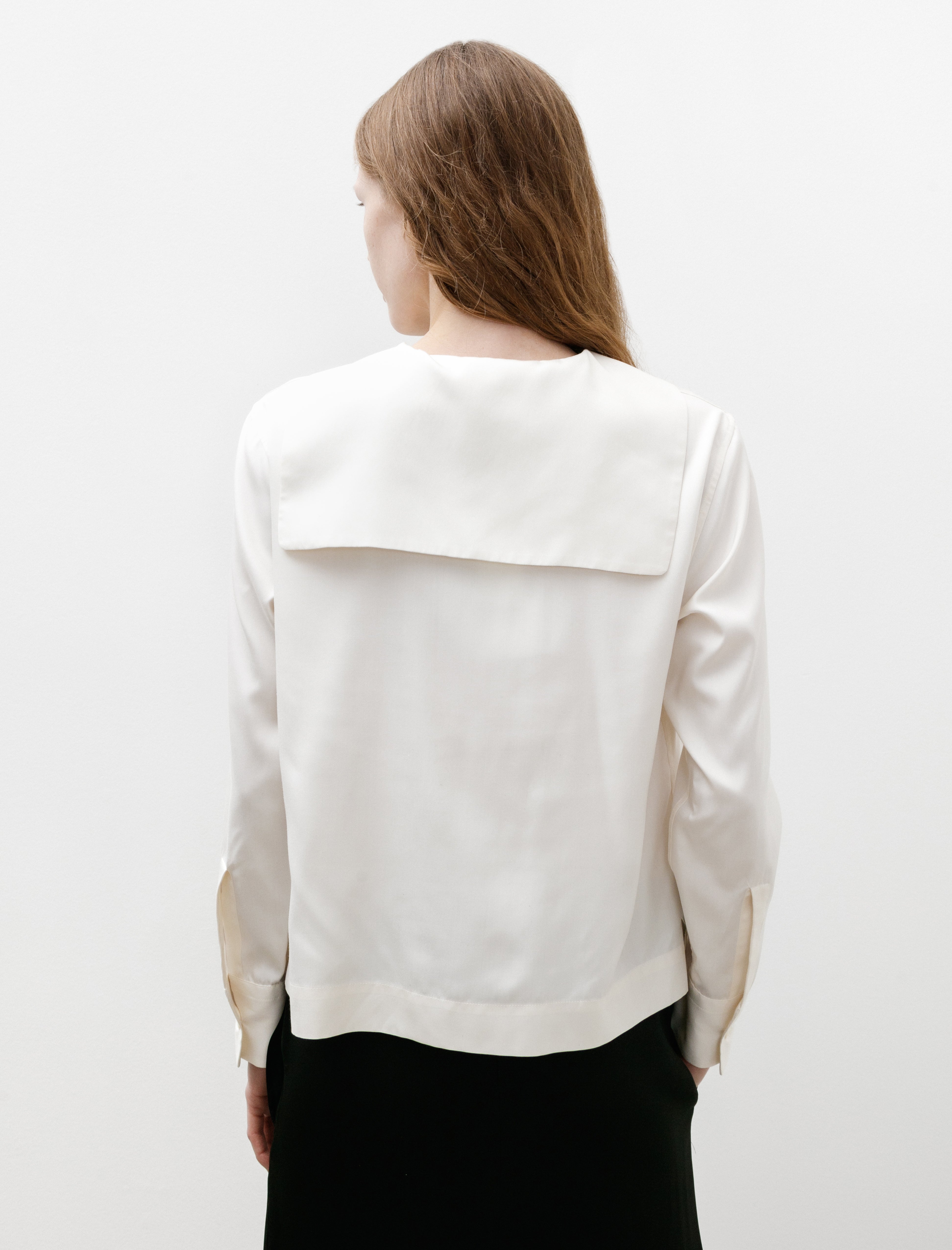 Margaret Howell Sailor Shirt Matte Silk Chalk