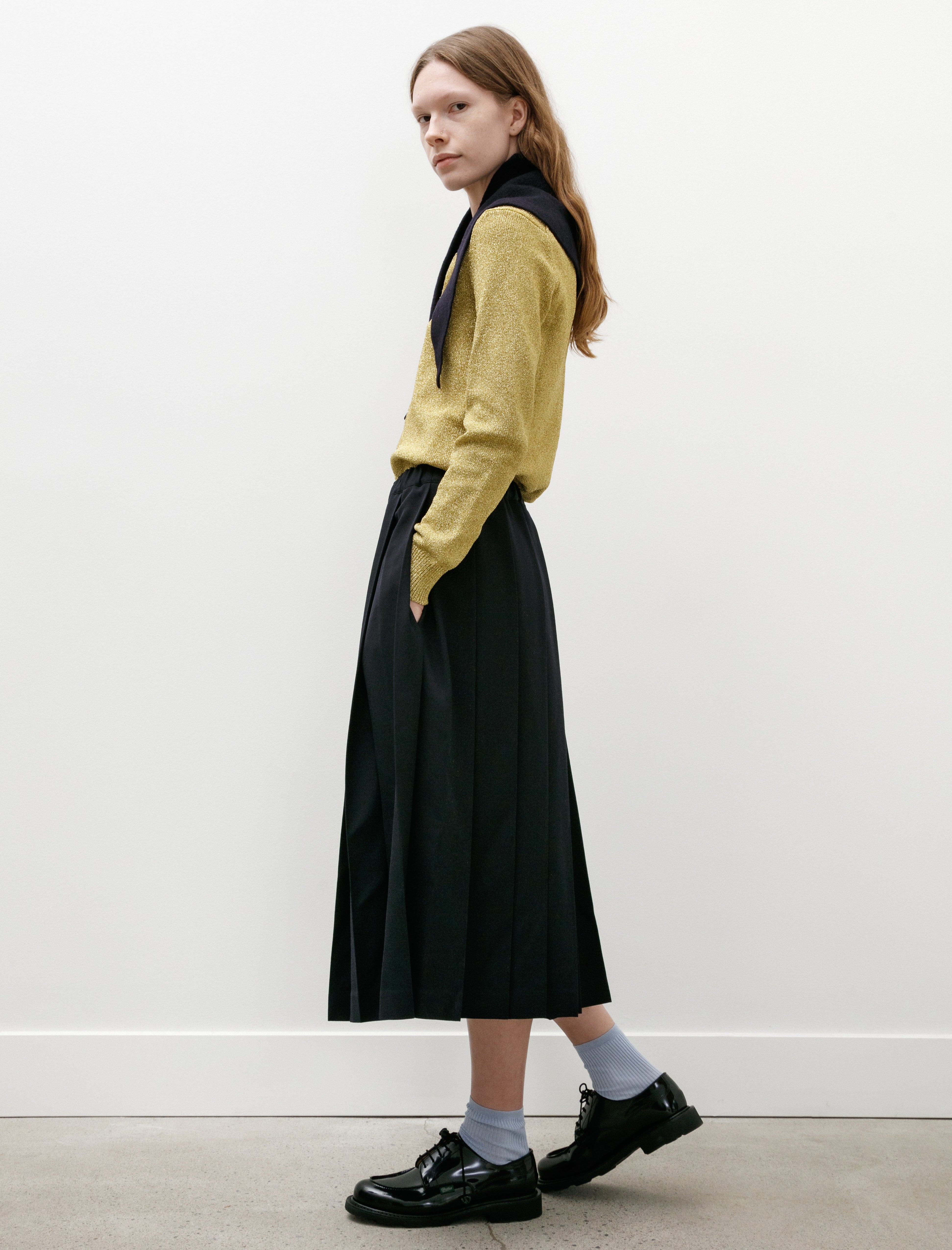 Comme des Garçons Comme des Garçons Knife Pleat Skirt Navy