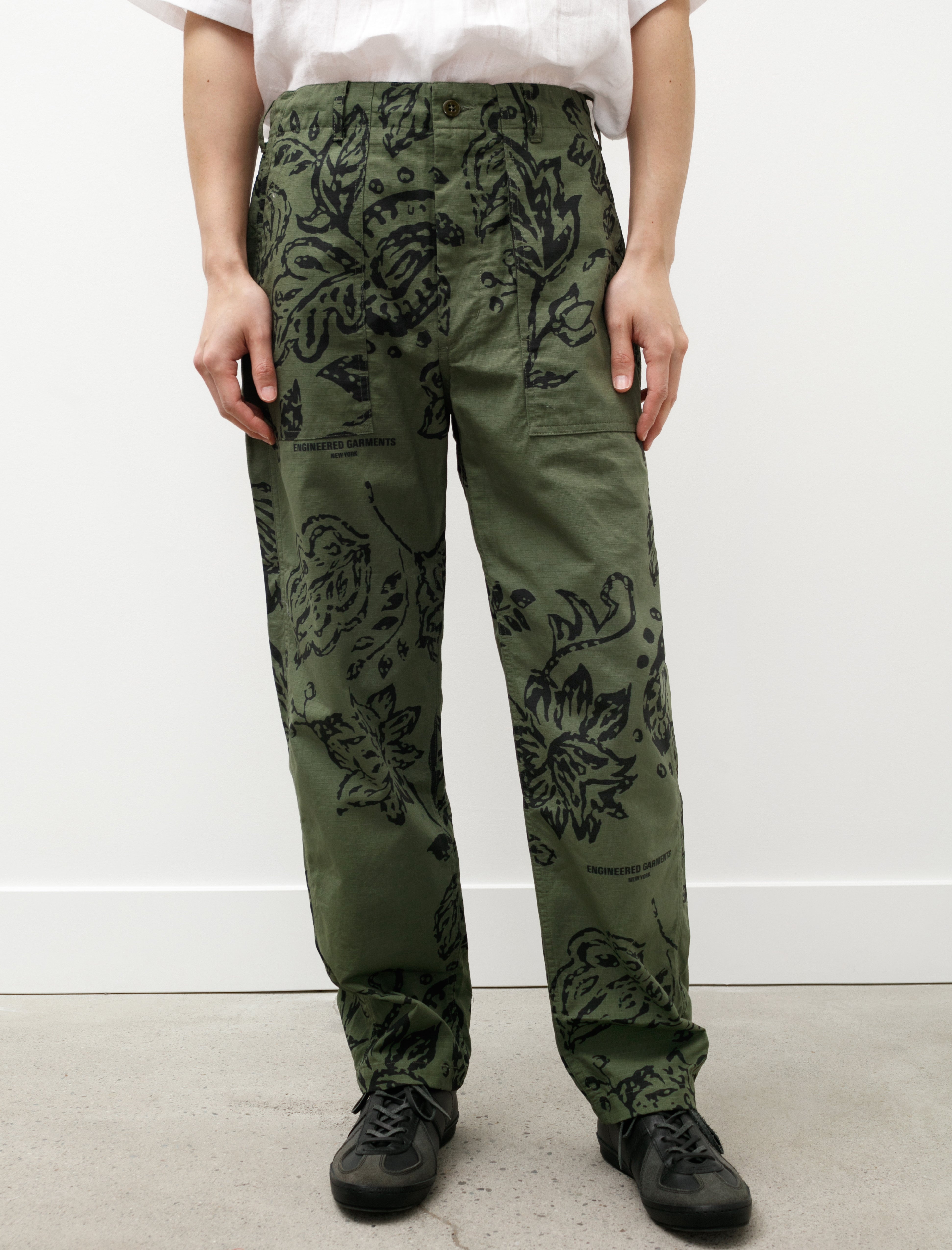 Fatigue Pant Olive Floral Print Ripstop