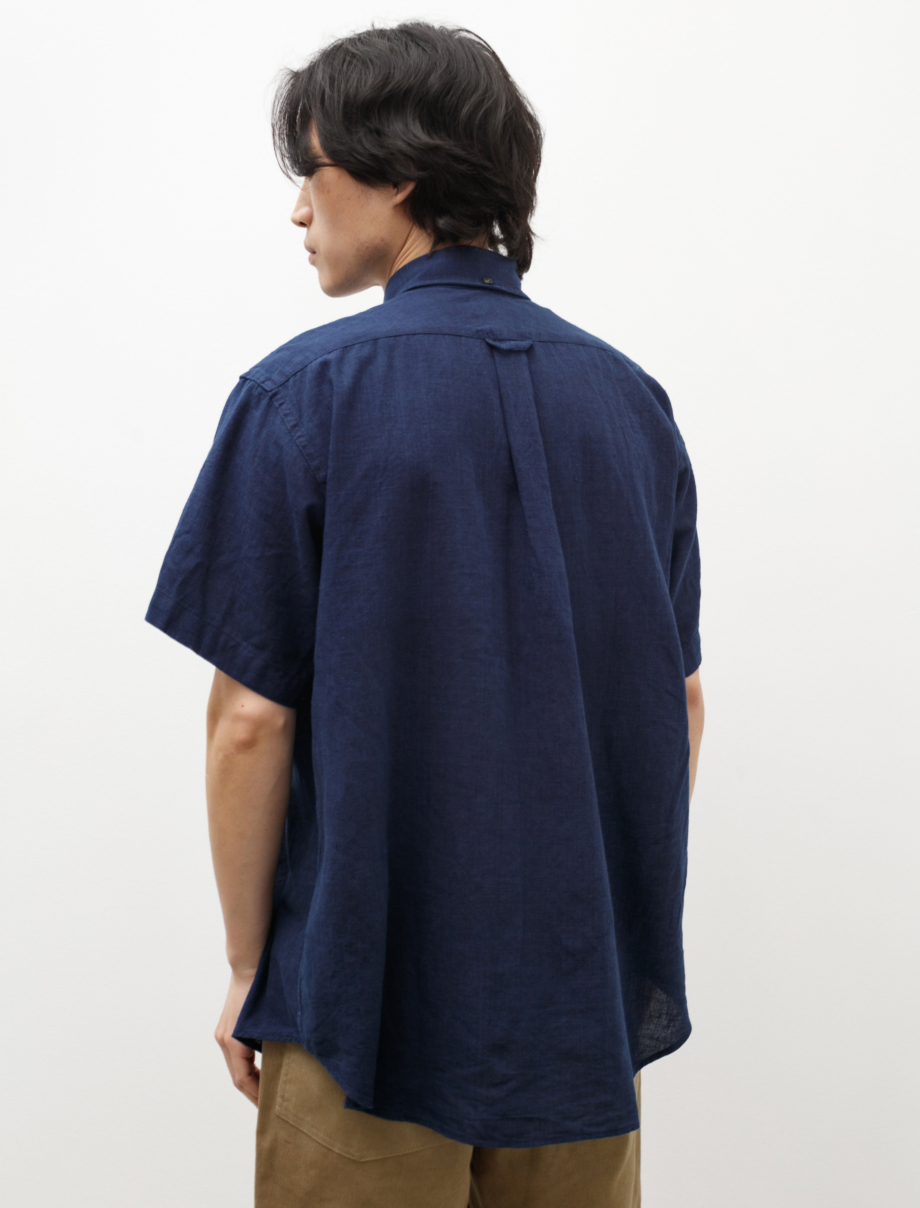 Engineered Garments Popover BD Shirt Navy Cotton Voile