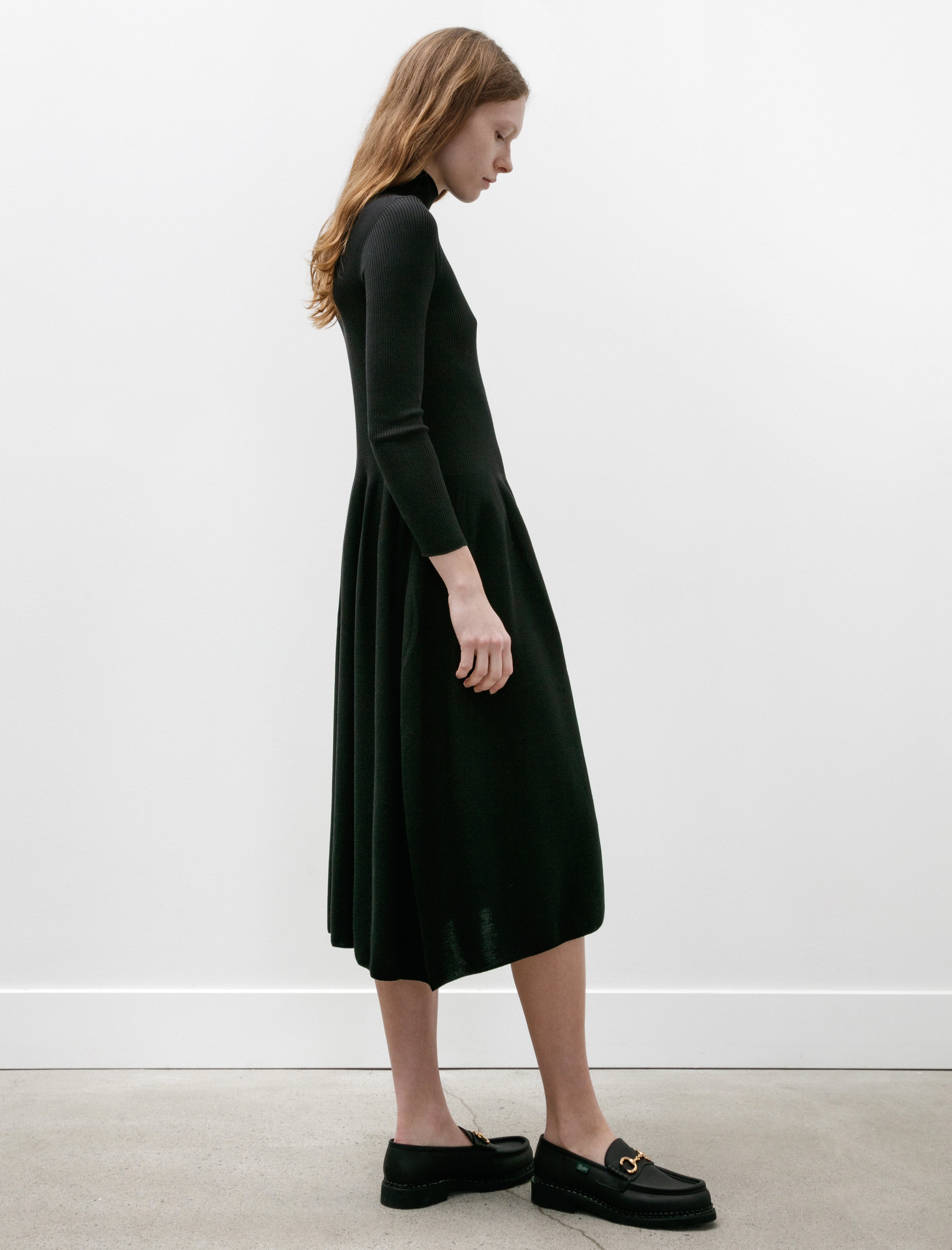 CFCL Silk Long Sleeve Dress Black