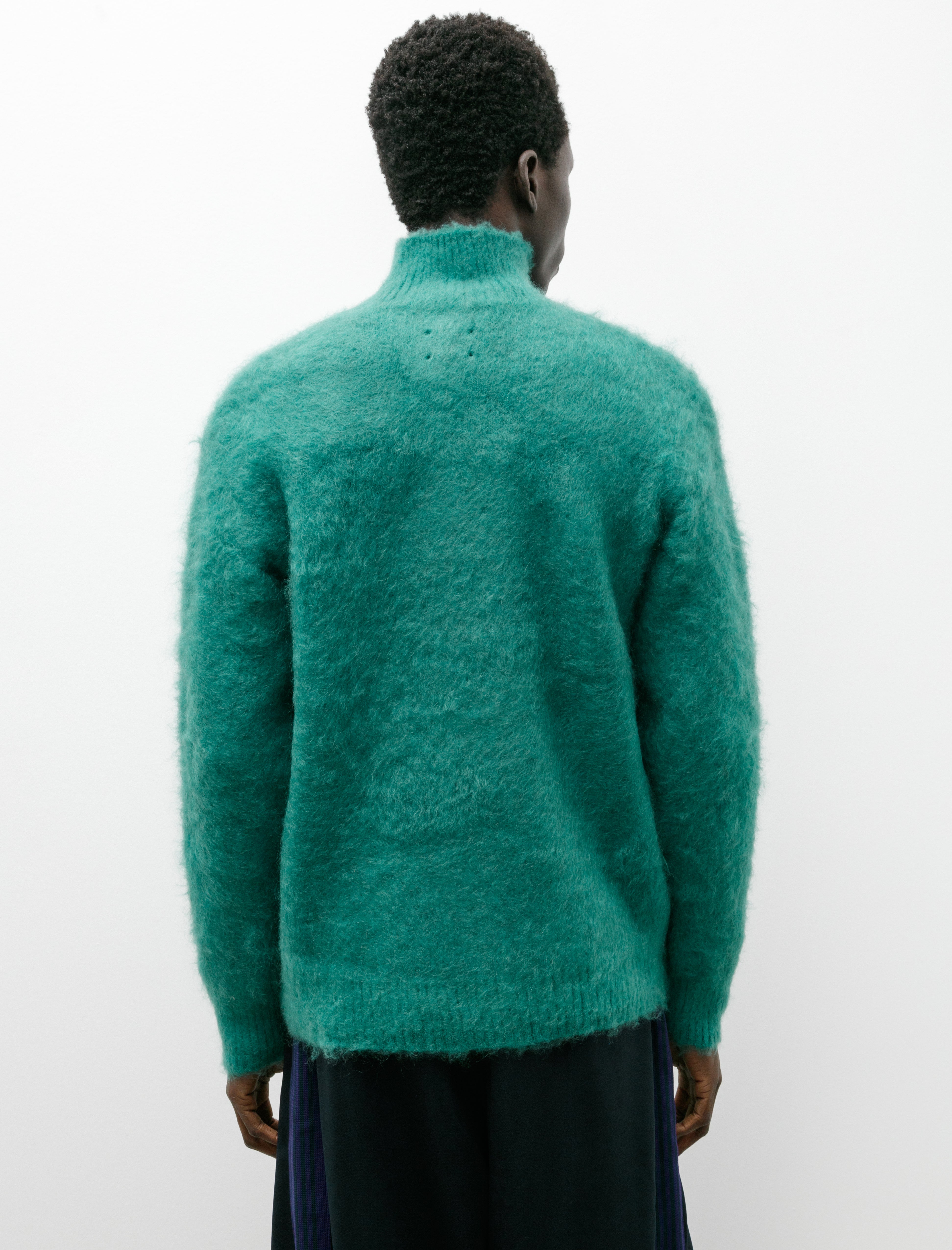 Needles Zipped Mohair Cardigan Solid Emerald