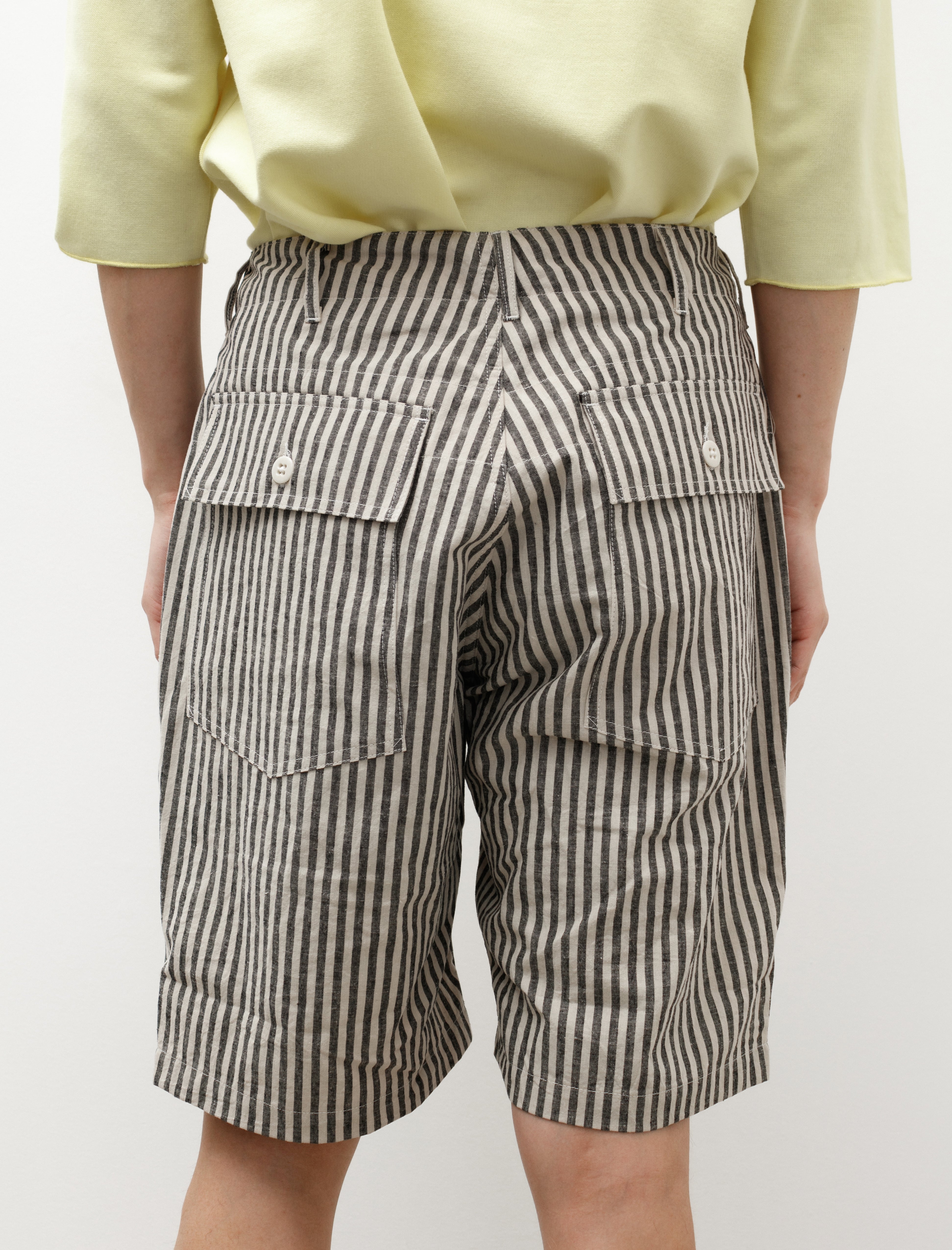 Engineered Garments Fatigue Short Natural Black LC Stripe