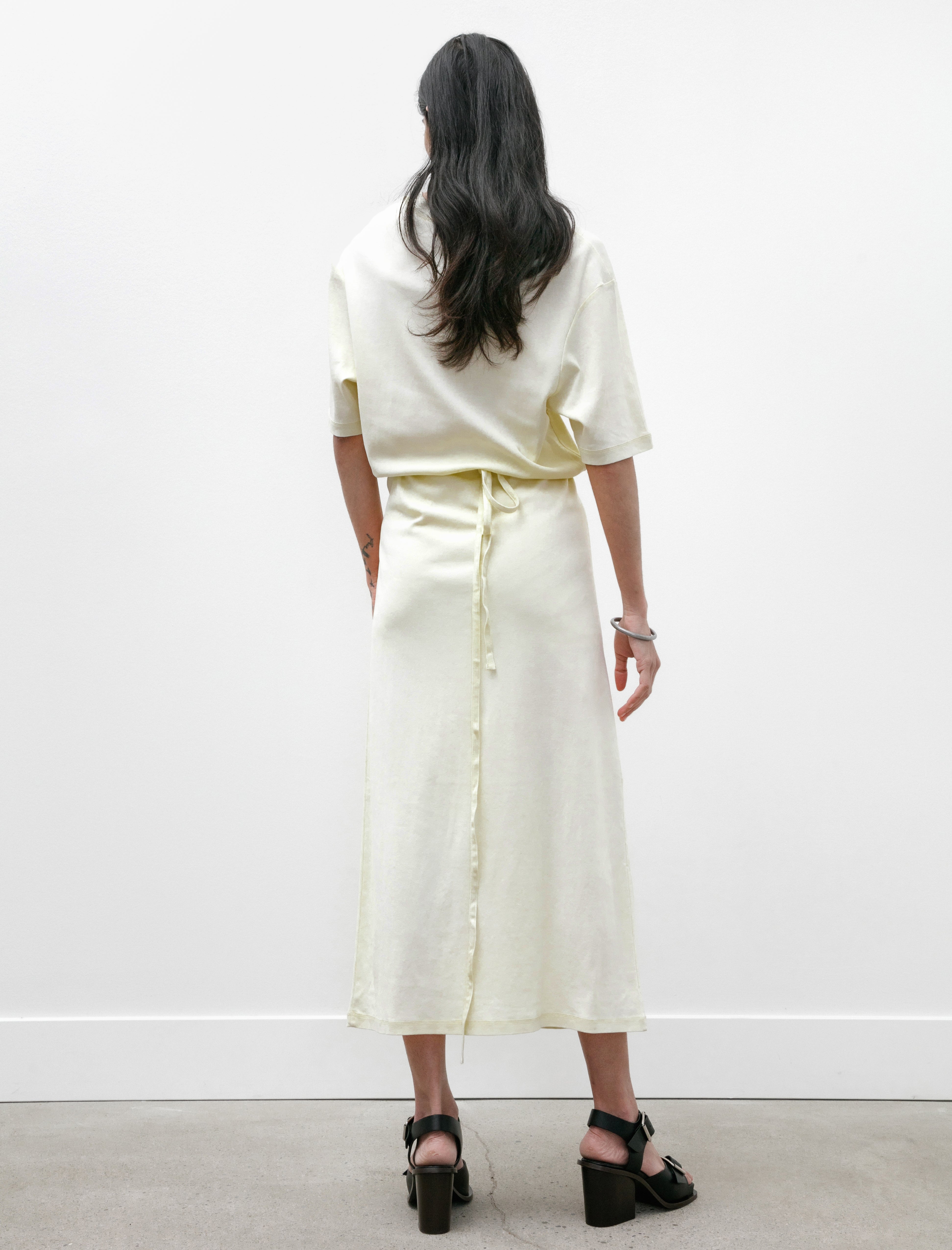 Lemaire Belted Rib T-Shirt Dress Lemon Glaze