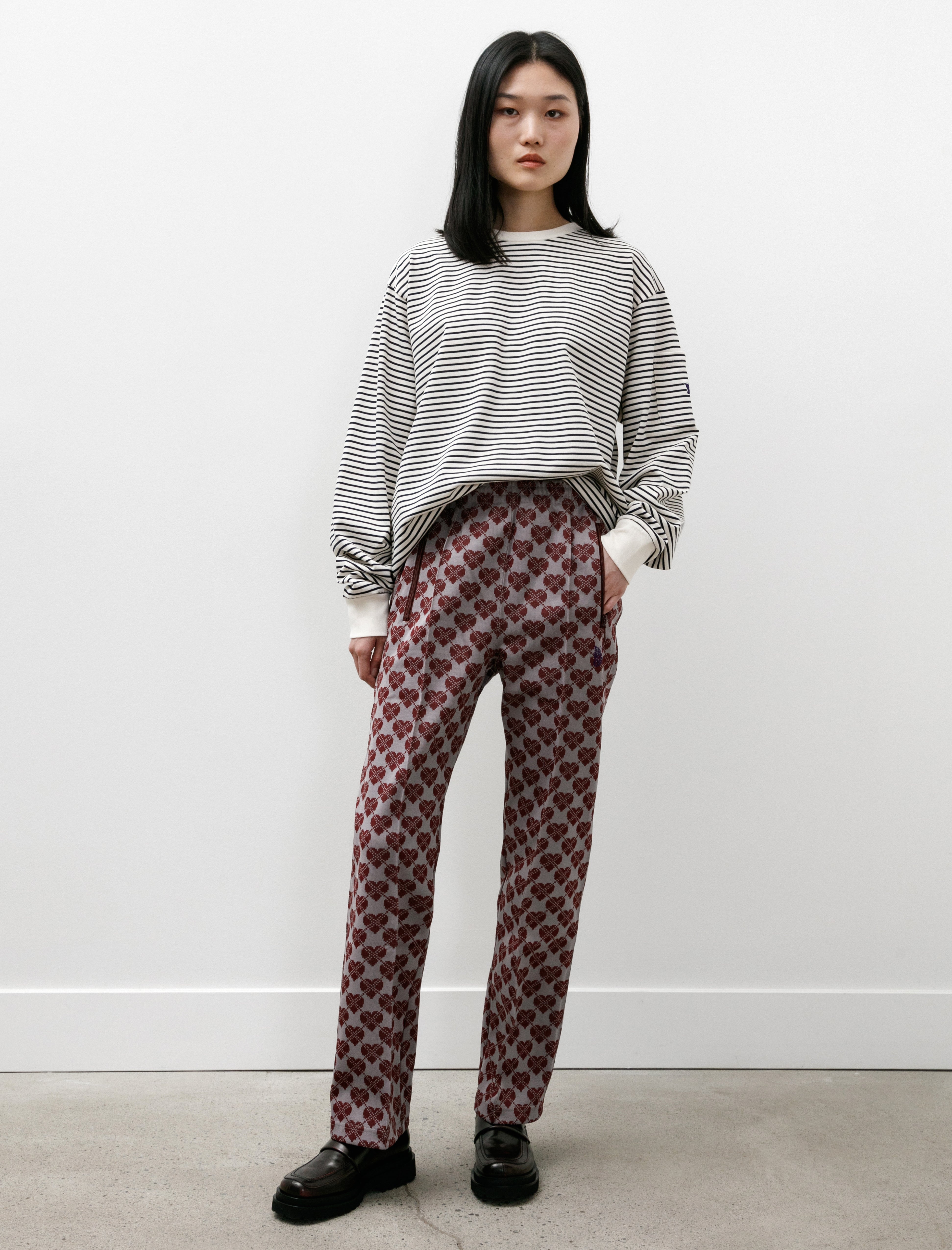 Needles Track Pant Poly Jacquard Heart