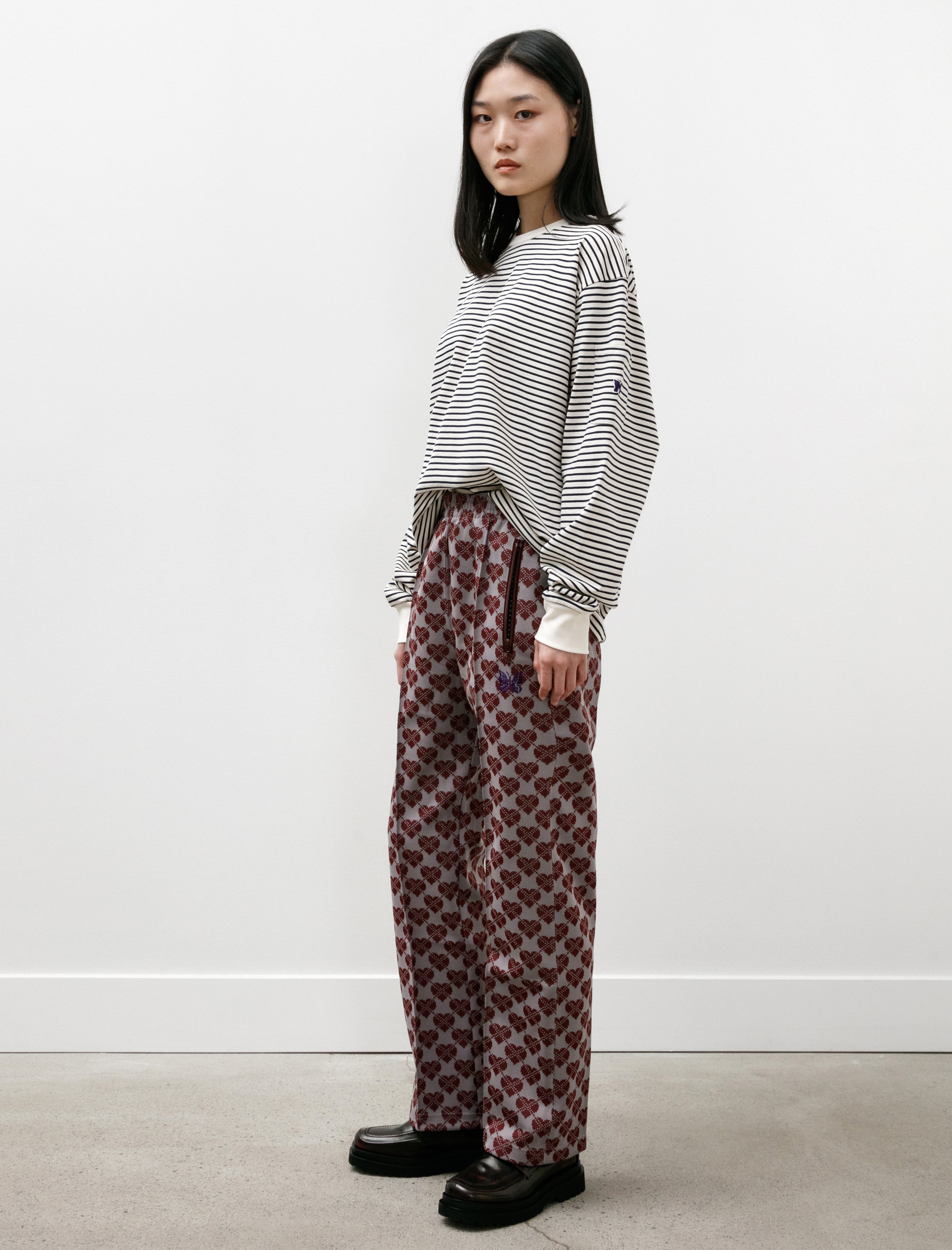 Needles Track Pant Poly Jacquard Heart