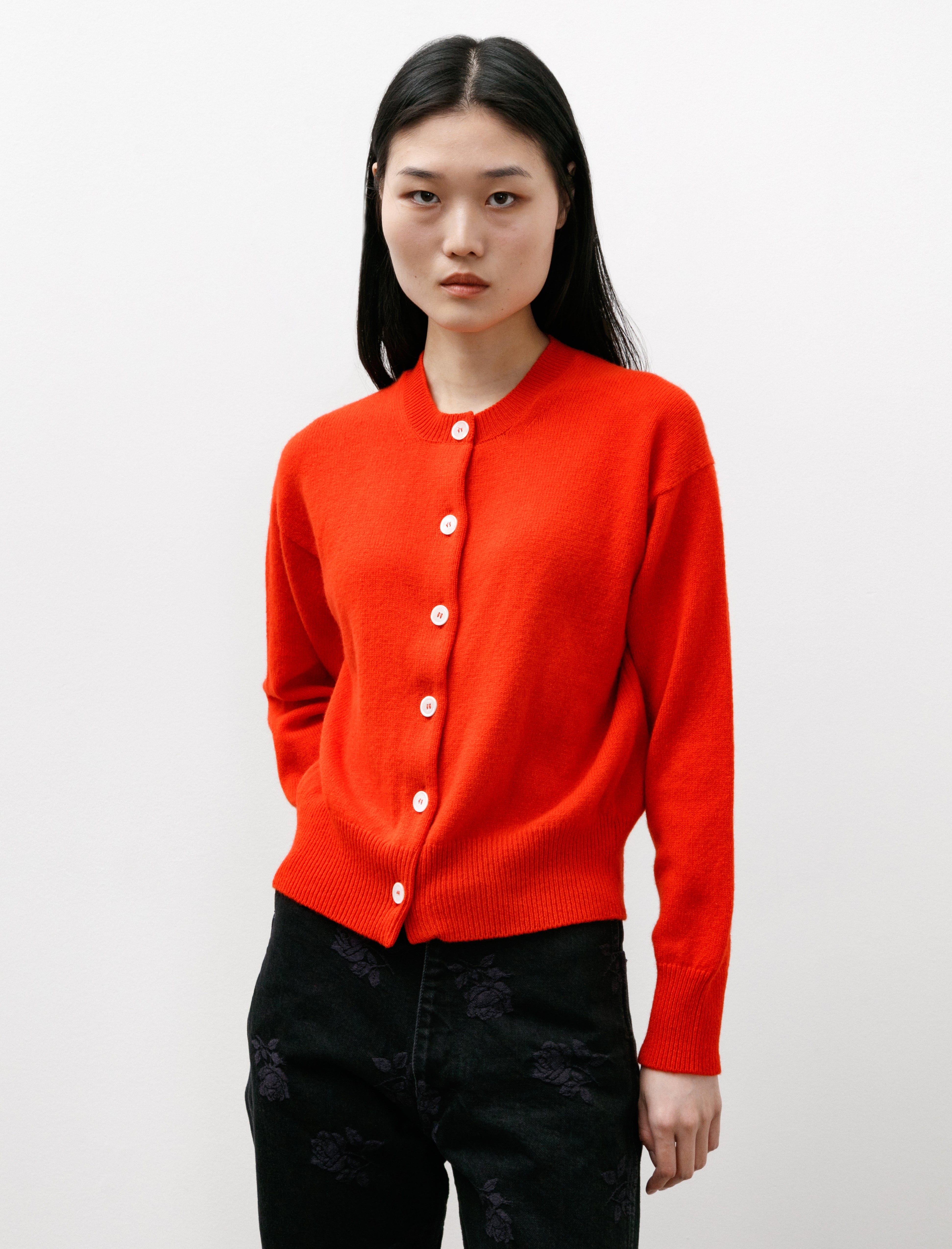 & Daughter Ada Crewneck Cardigan Poppy Red