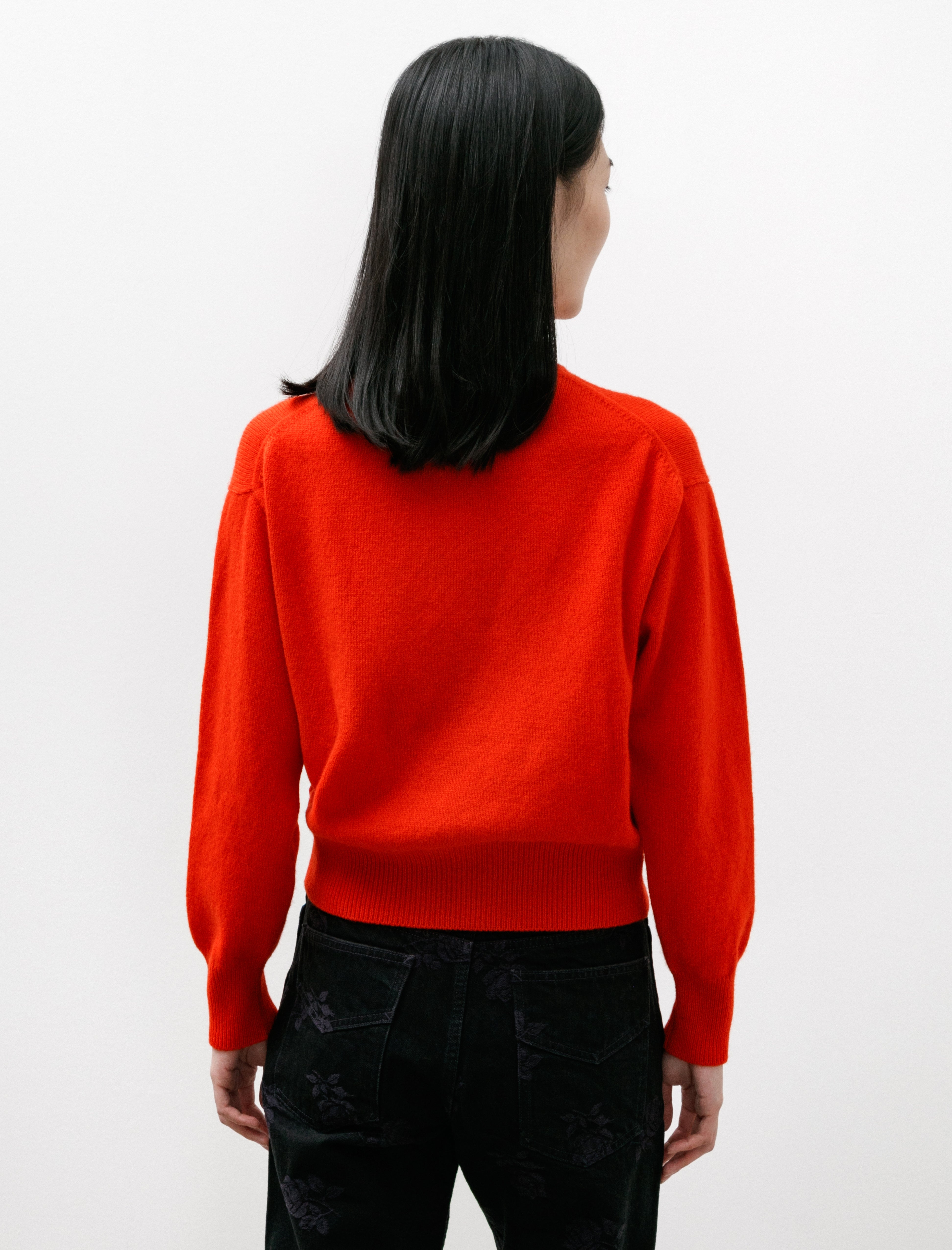 & Daughter Ada Crewneck Cardigan Poppy Red