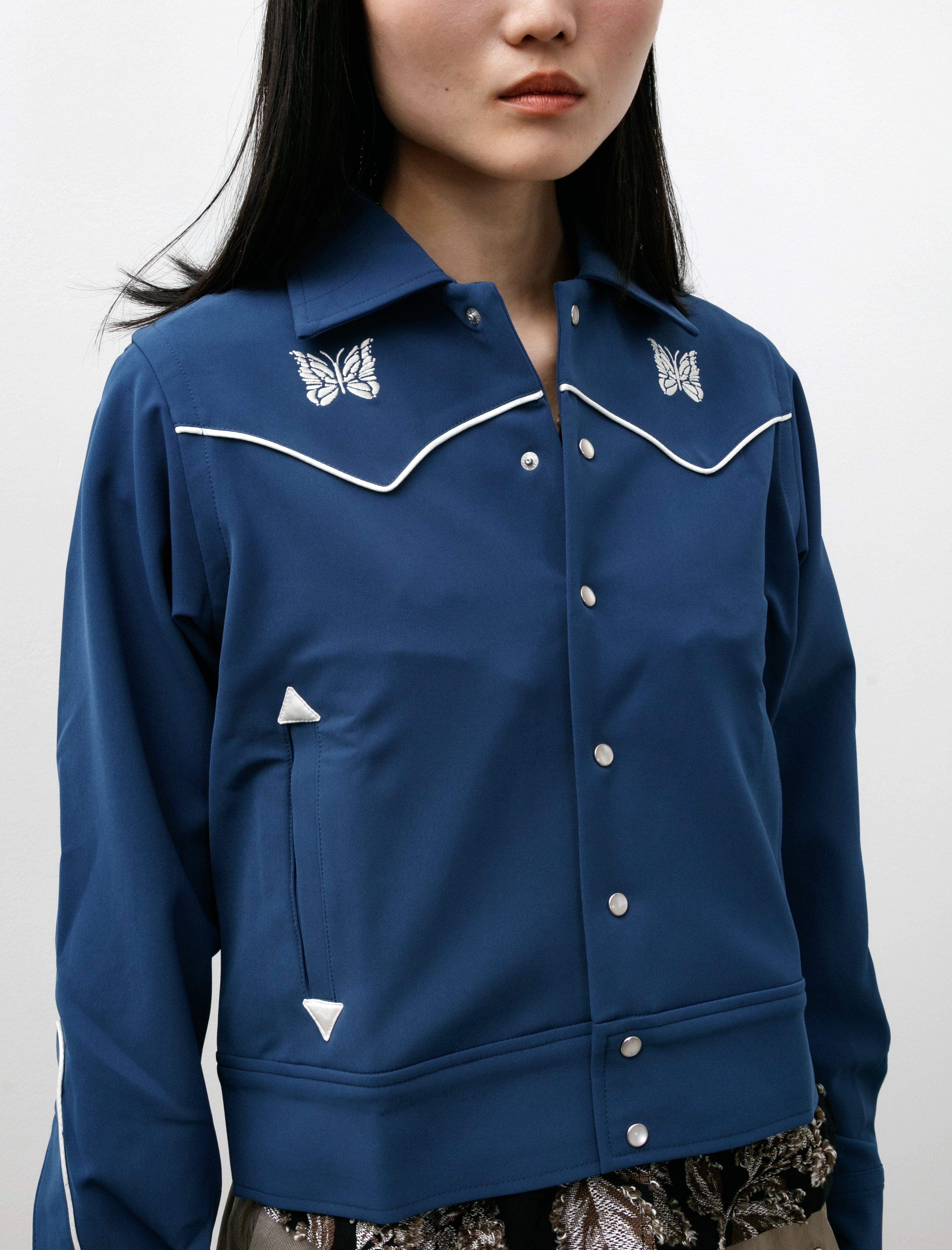 Needles Piping Cowboy Jacket Marine Blue