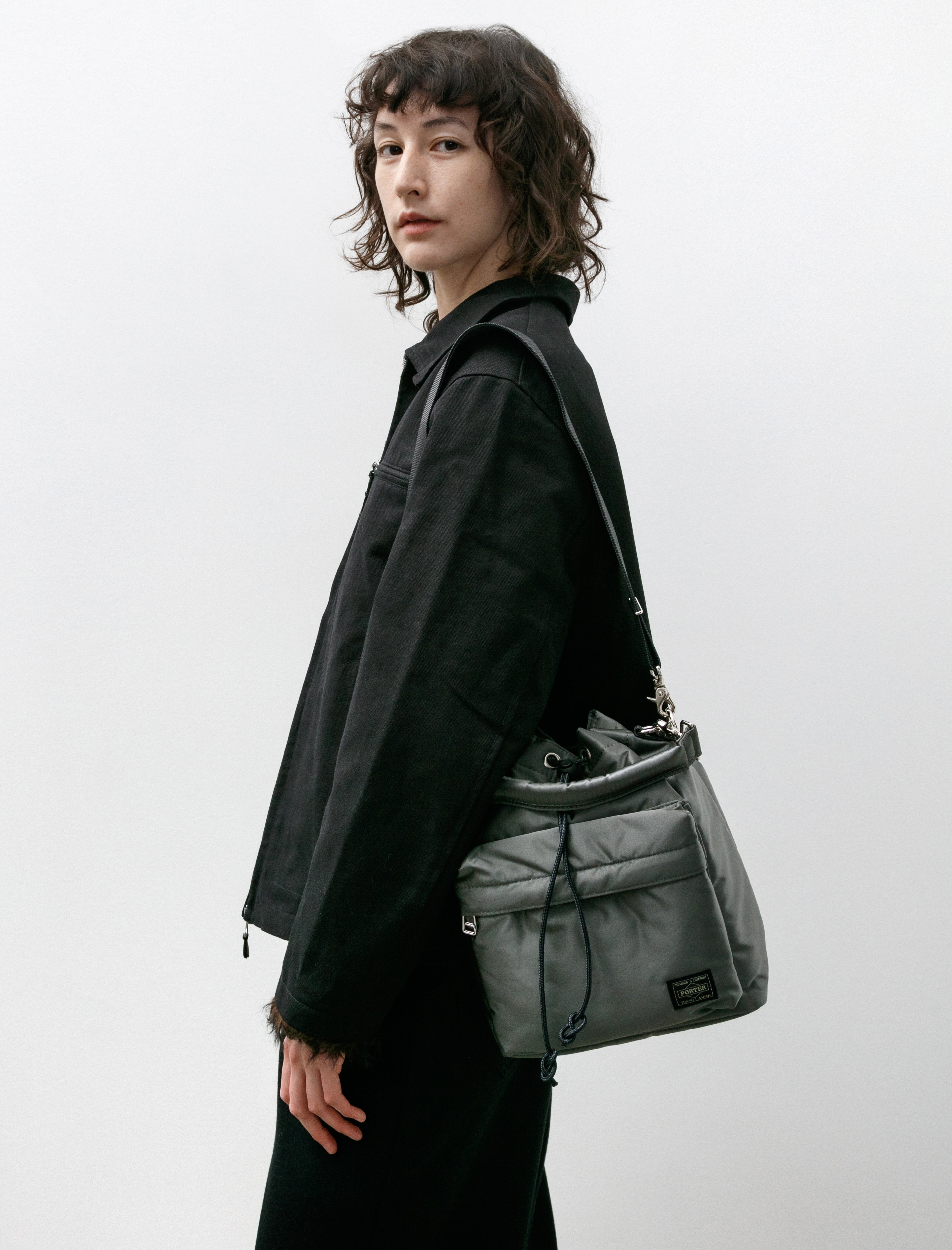 Porter Yoshioda Balloon Bag Large Silver Grey