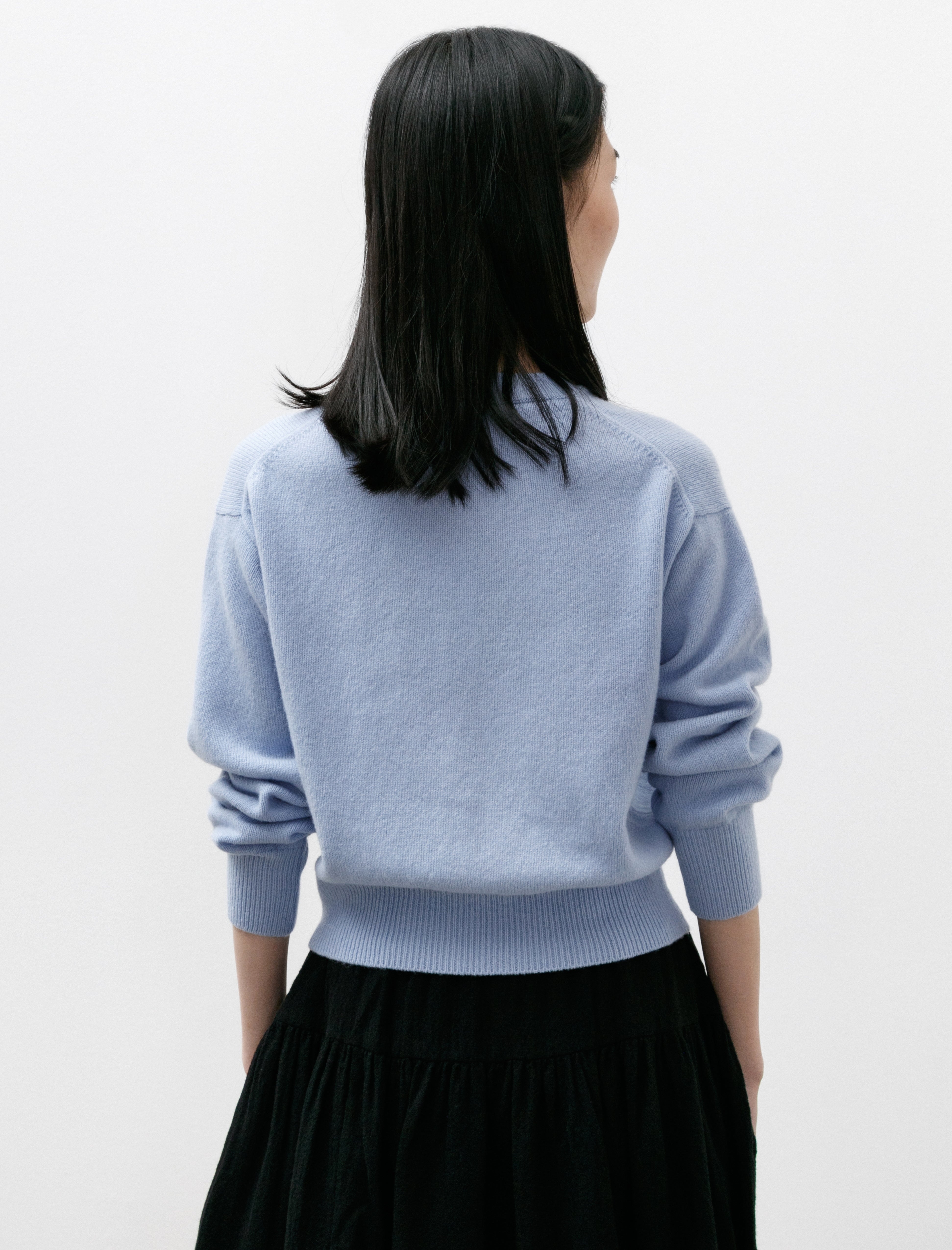 & Daughter Ada Crewneck Cardigan Pale Blue