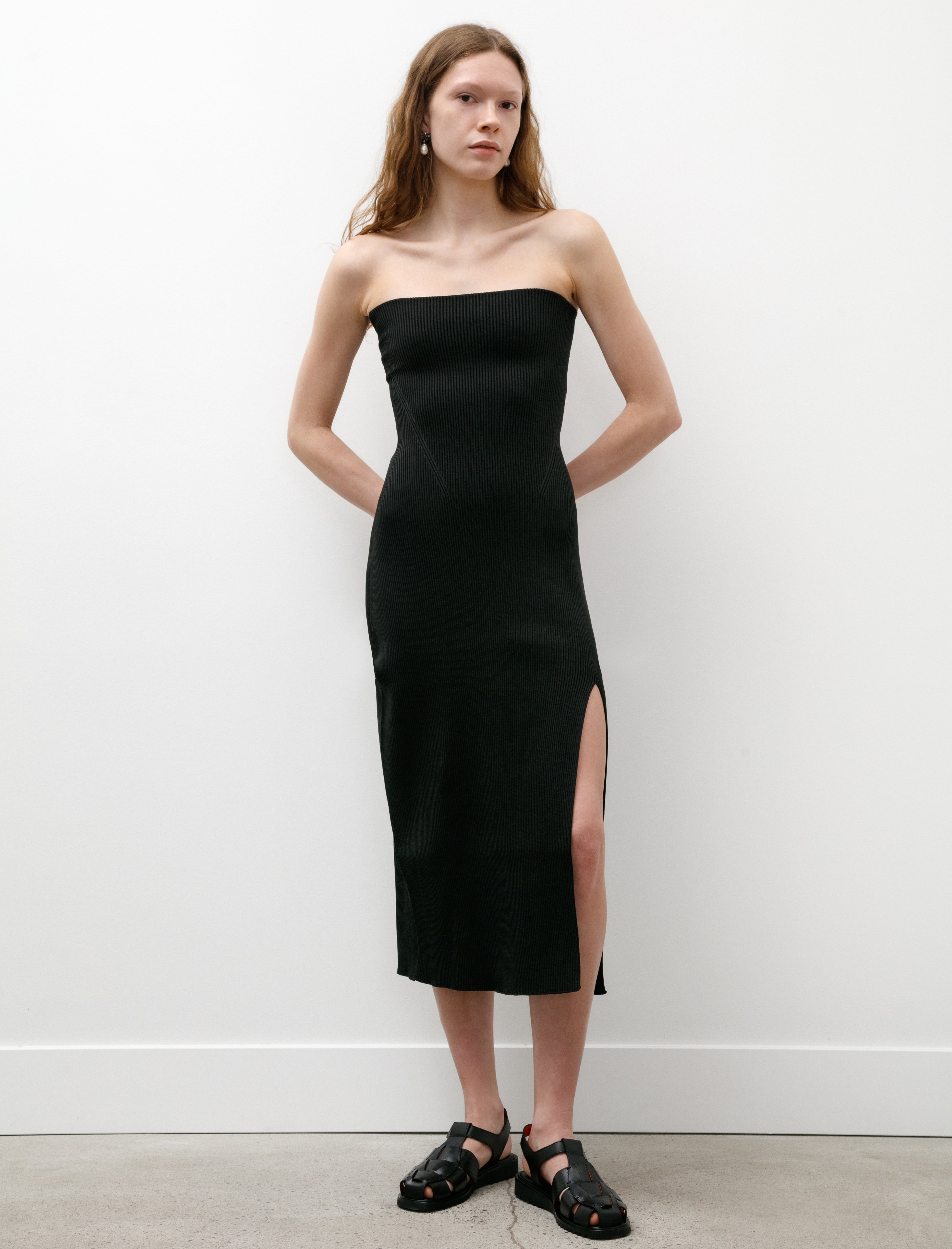 CFCL Portrait HS Strapless Dress Black