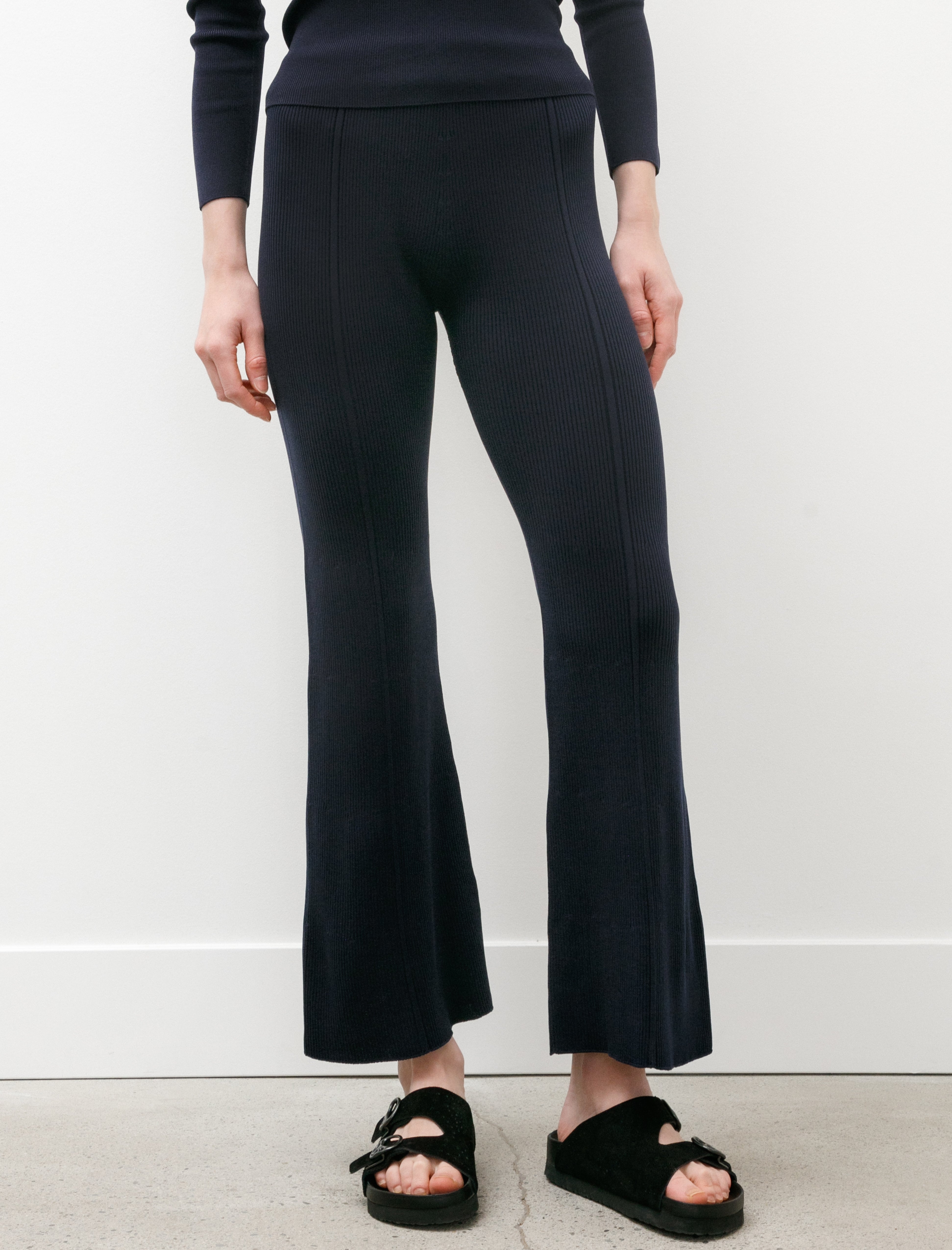 CFCL Rib Tight Flare Pants Navy