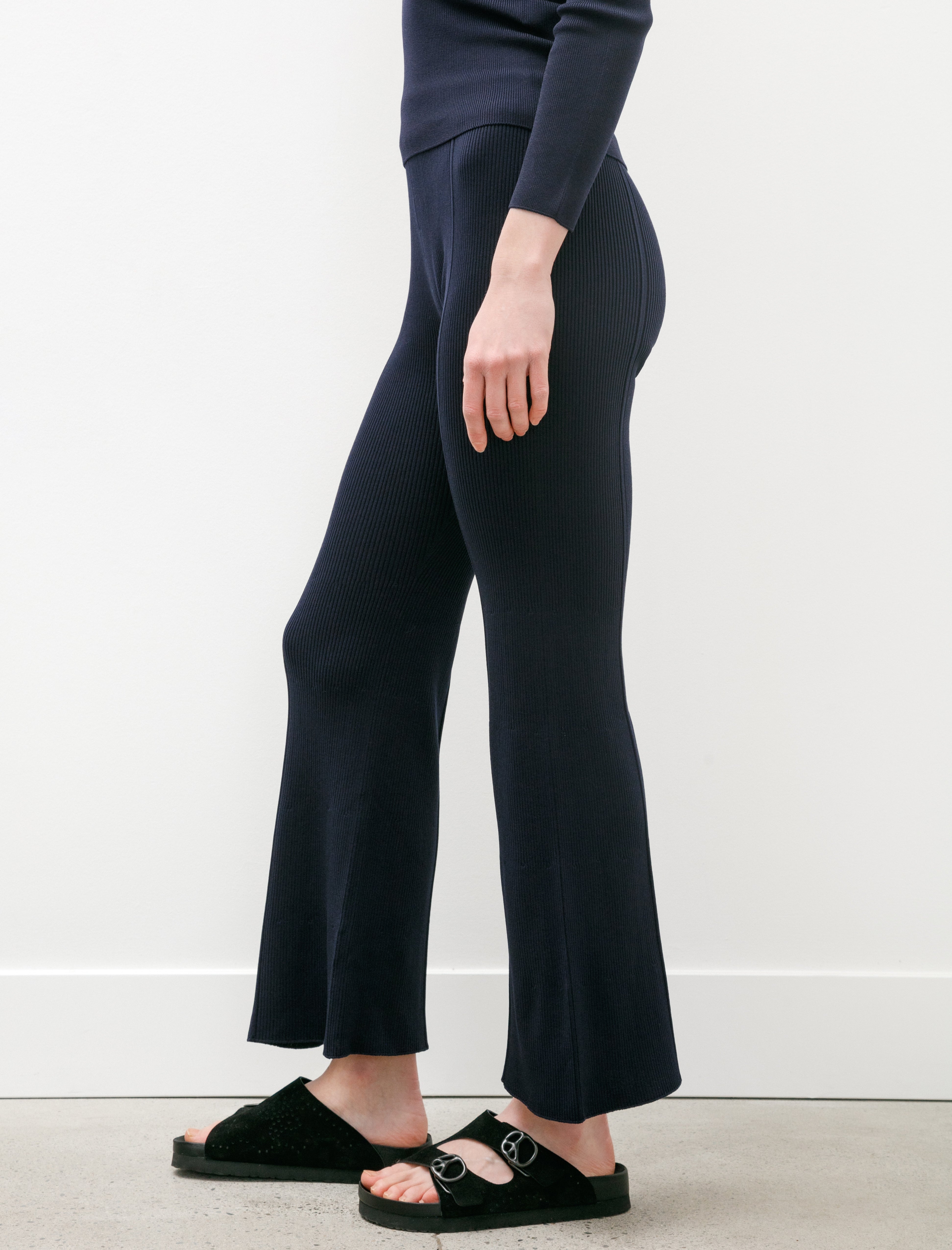 CFCL Rib Tight Flare Pants Navy