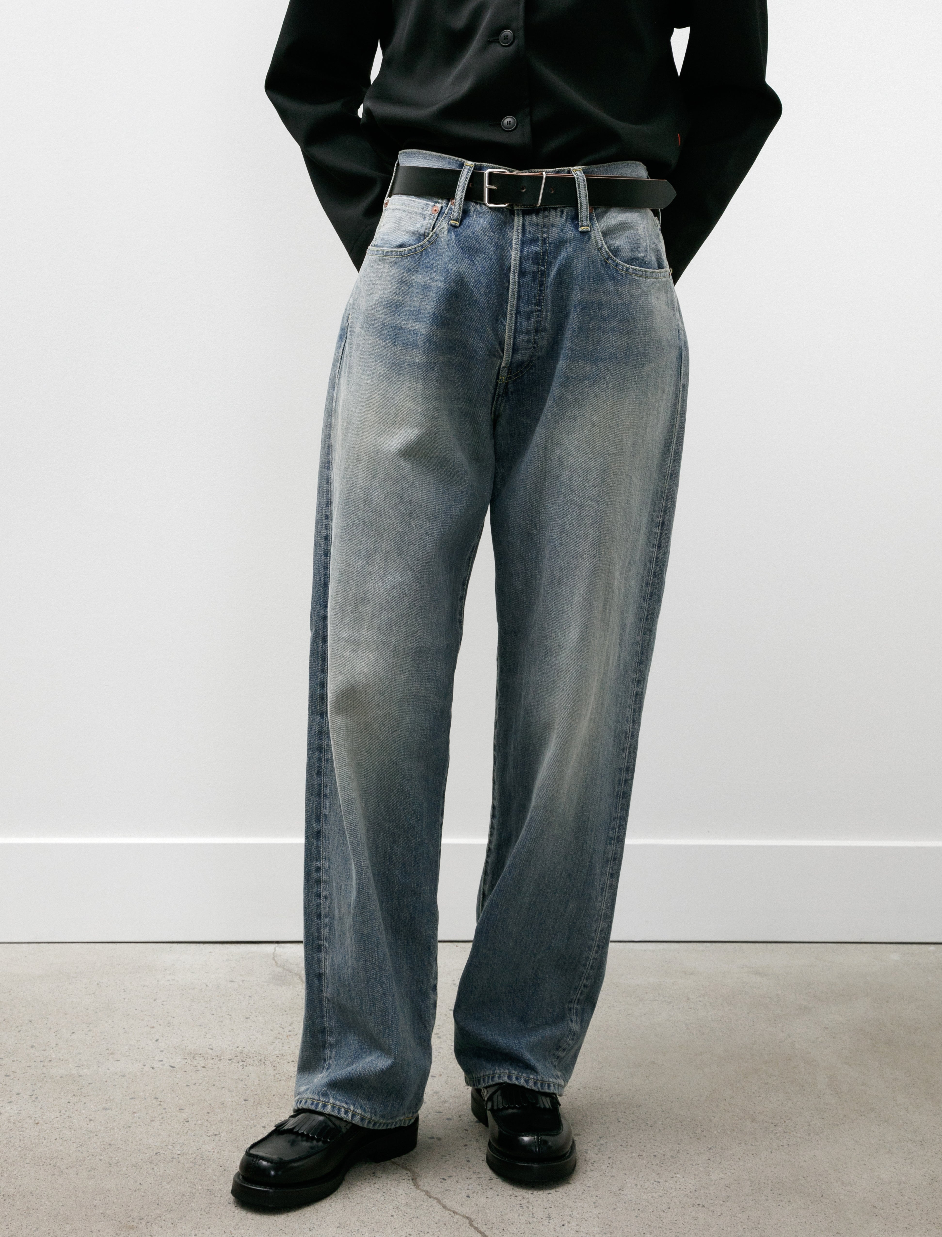 Yoko Sakamoto Denim Straight Pants Indigo Fade