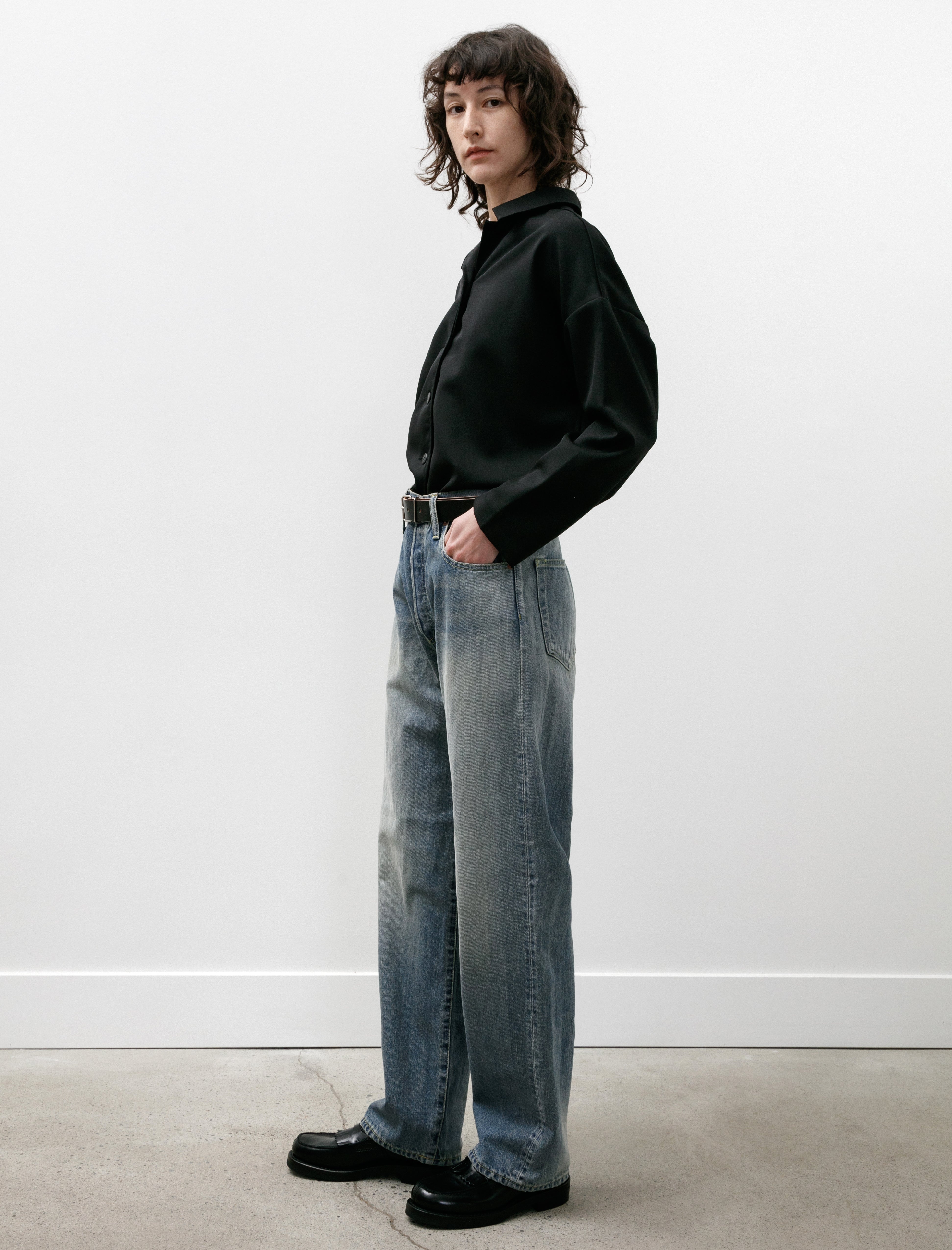 Yoko Sakamoto Denim Straight Pants Indigo Fade