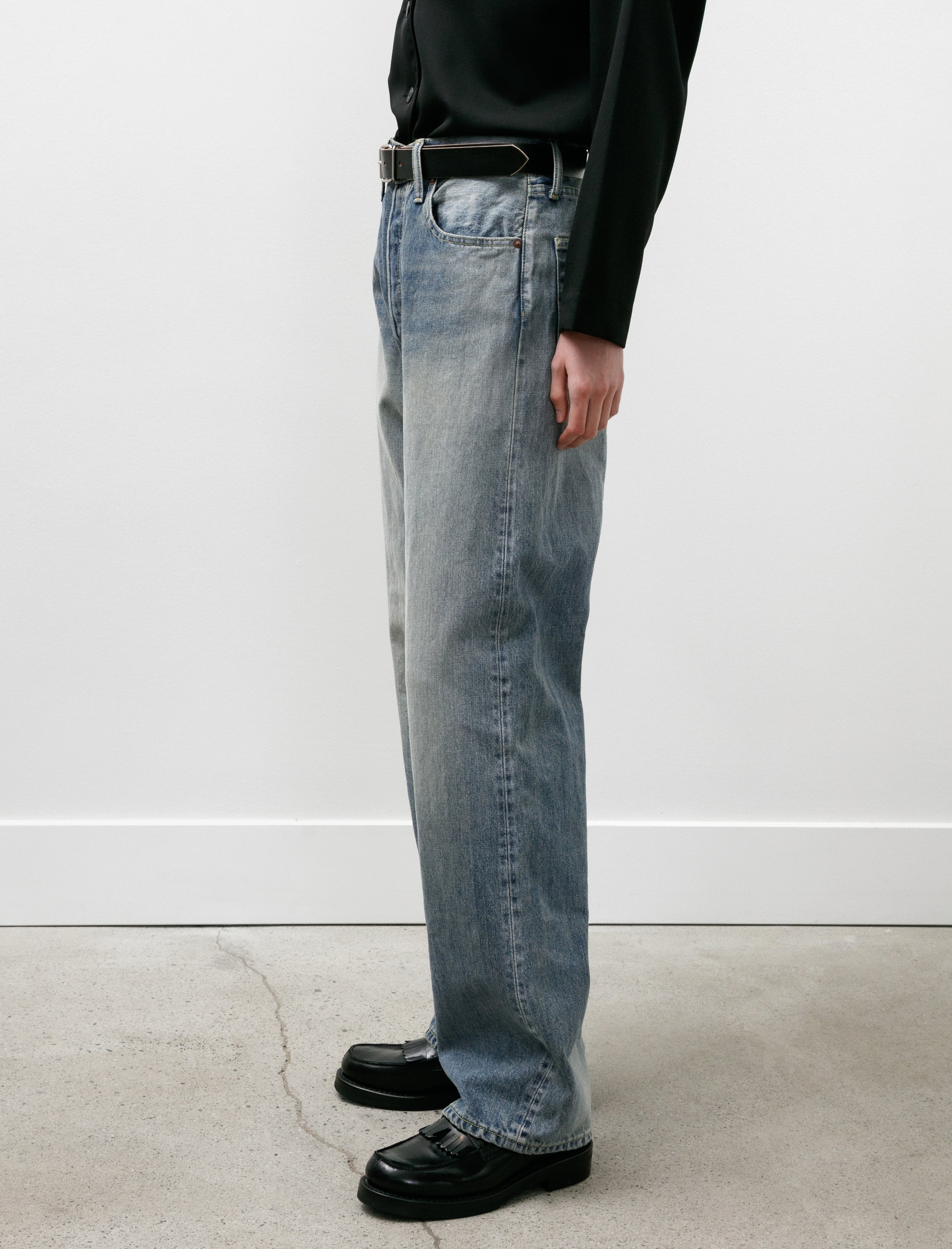 Yoko Sakamoto Denim Straight Pants Indigo Fade