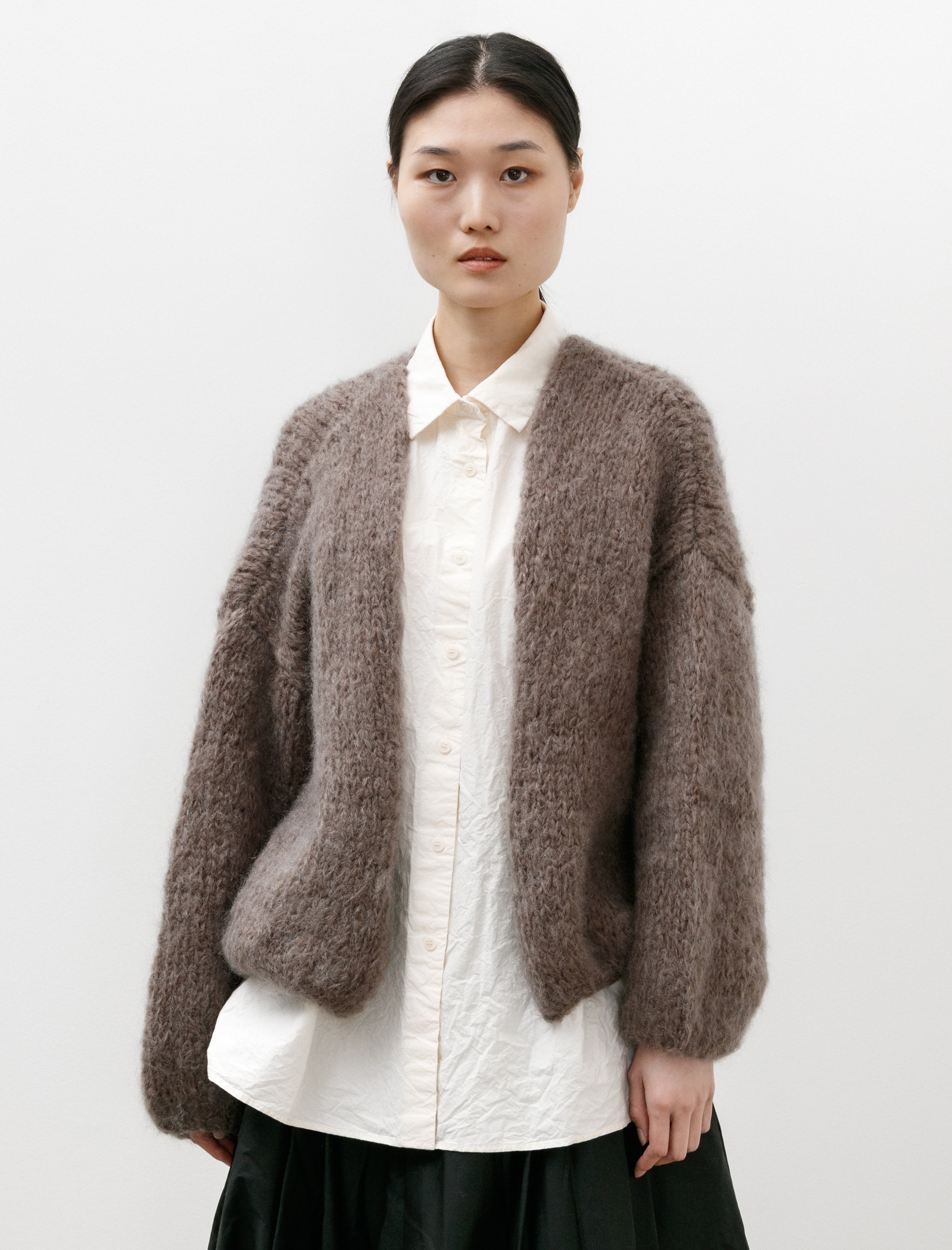 Casey Casey Short Cardigan Mohair Khaki