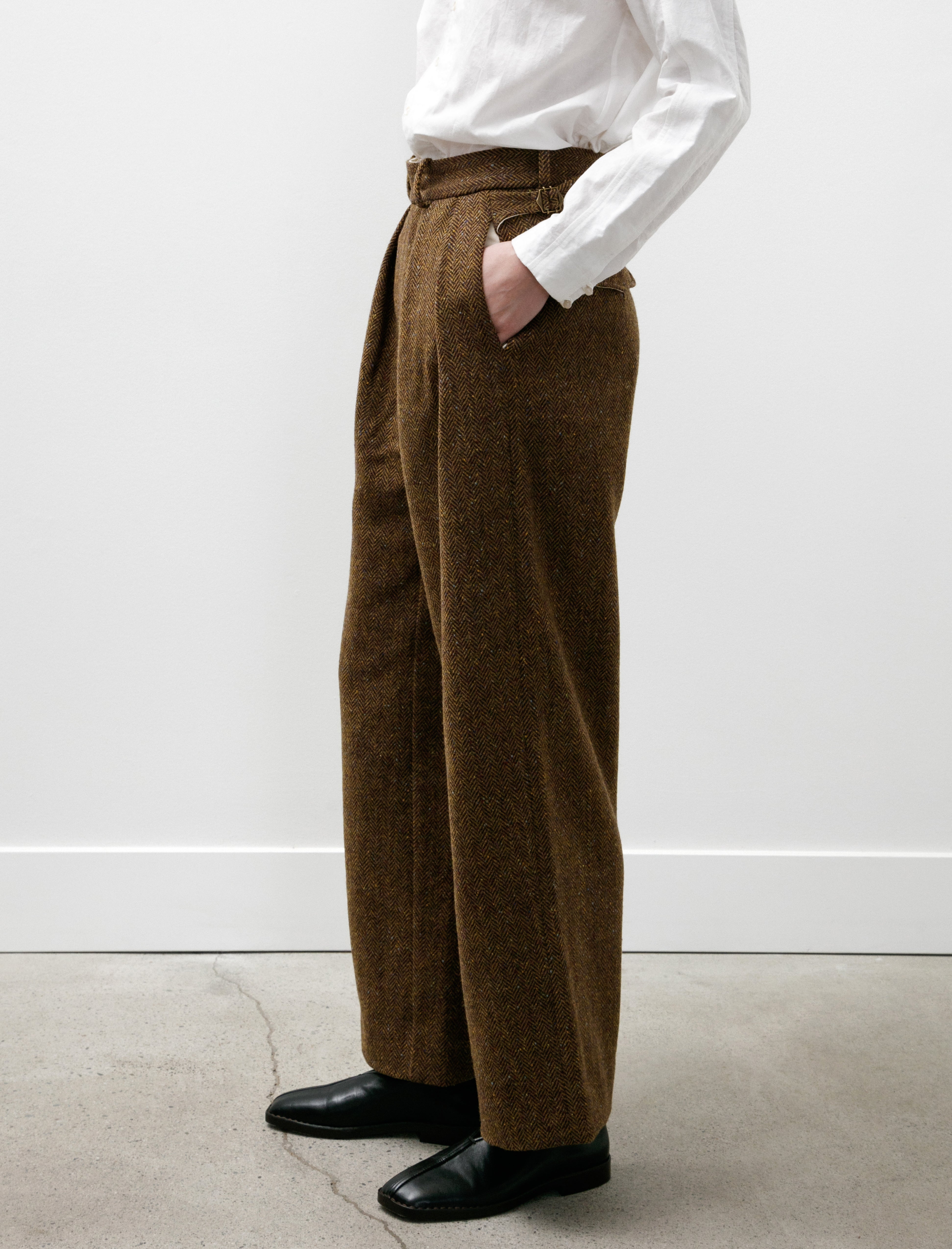 SeventyFive Donegal Pleated Trousers Cascade