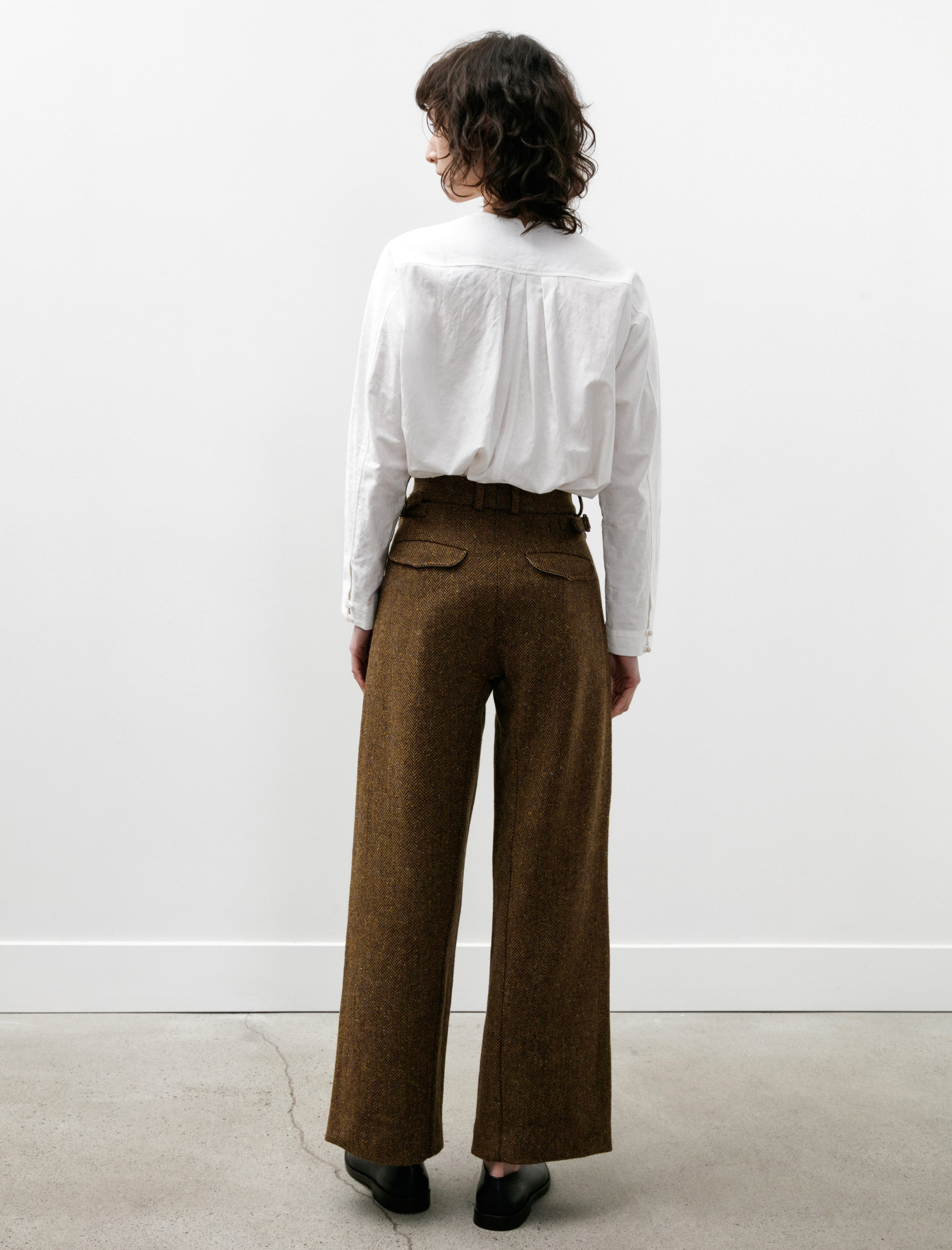 SeventyFive Donegal Pleated Trousers Cascade