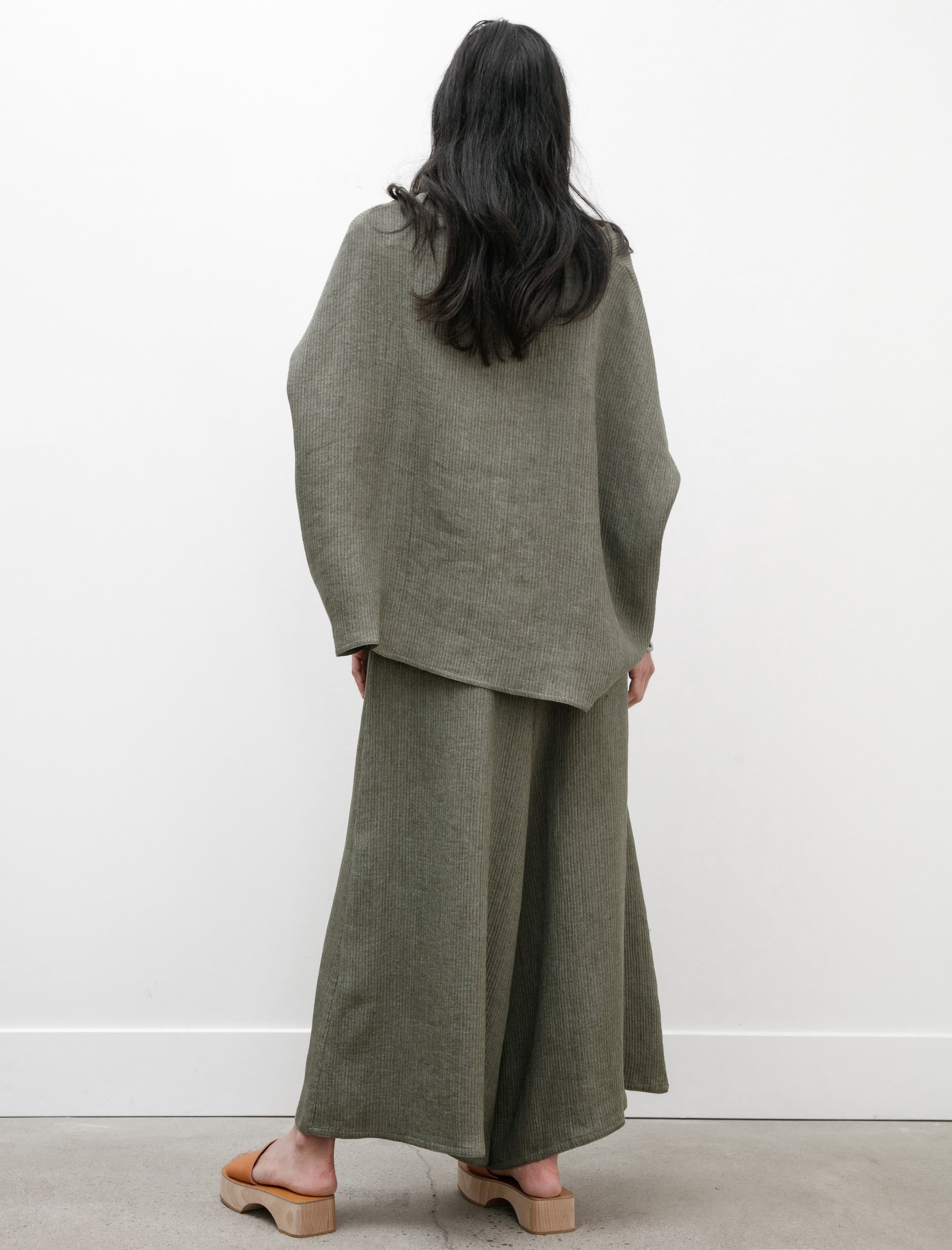 Dusan Gaucho Pants Wave Linen Military Green