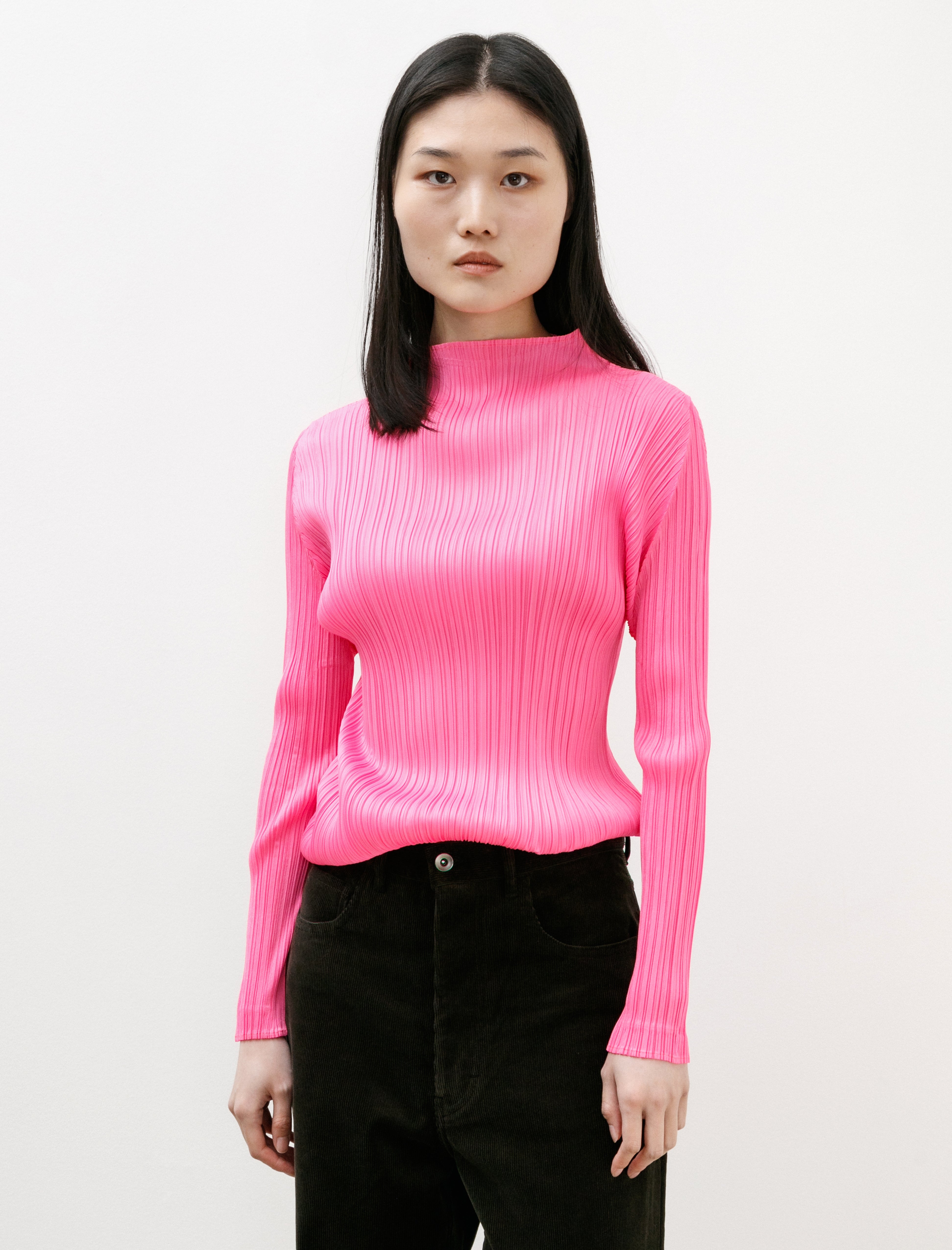 Pleats Please by Issey Miyake Monthly Colours Mockneck Pink