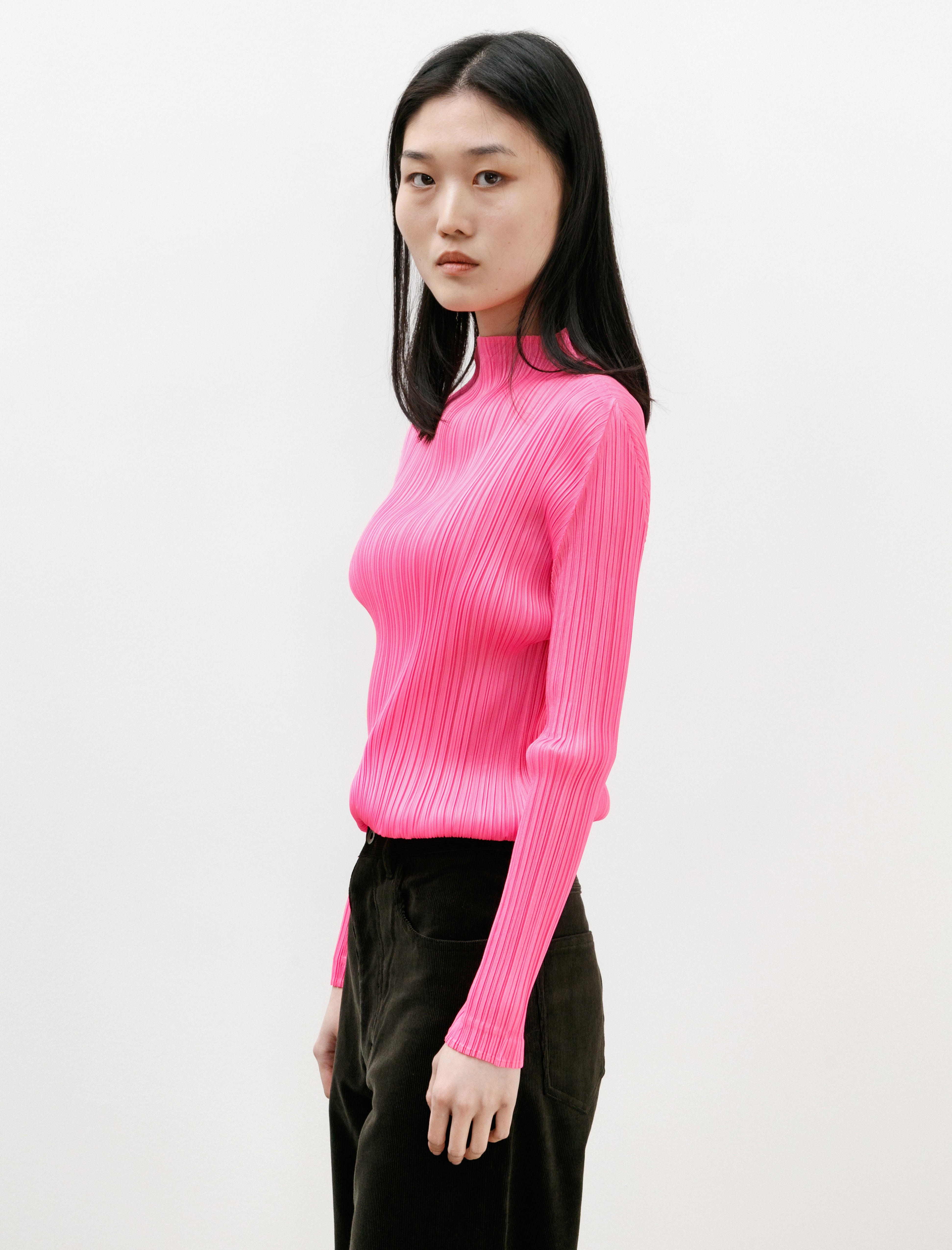 Pleats Please by Issey Miyake Monthly Colours Mockneck Pink