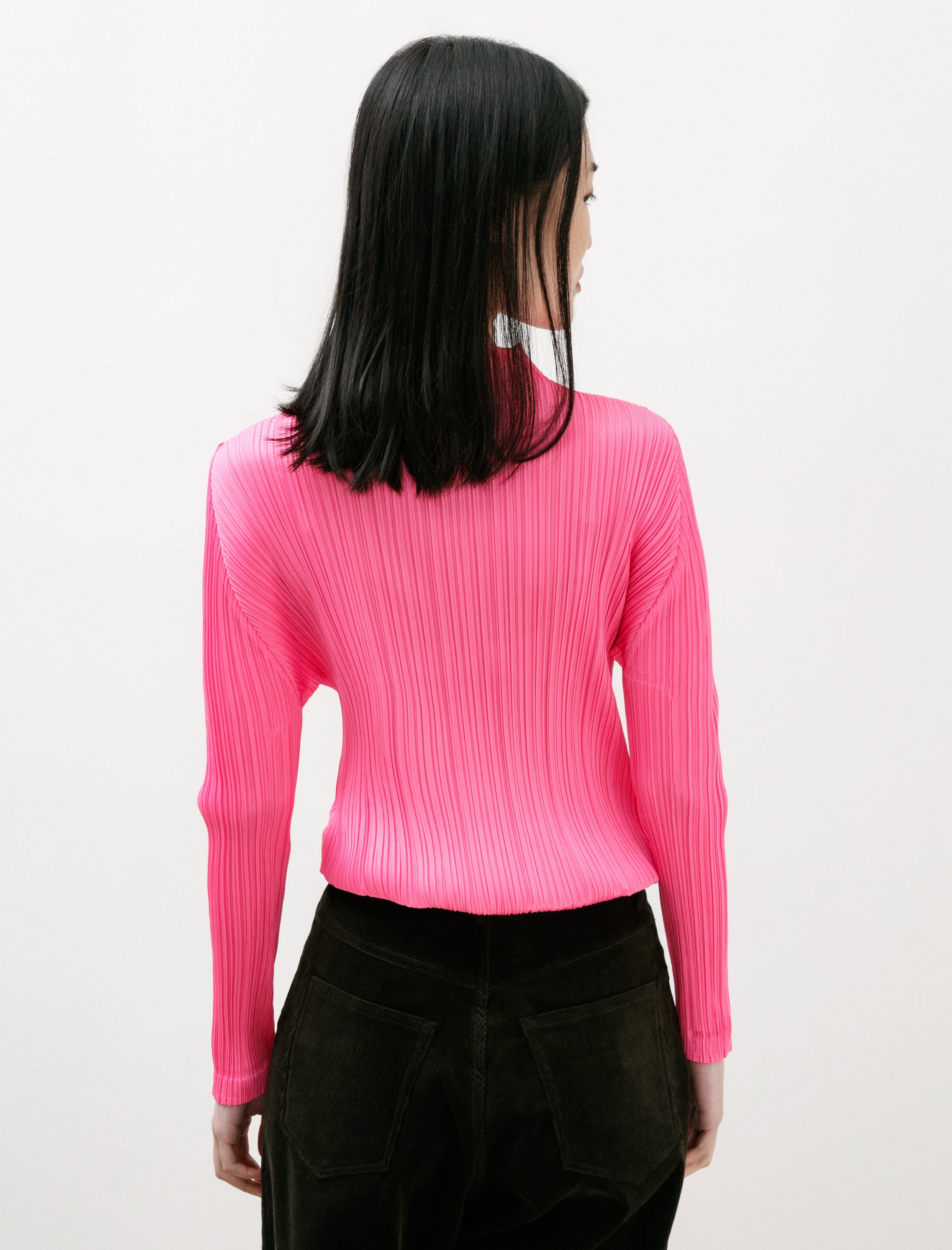 Pleats Please by Issey Miyake Monthly Colours Mockneck Pink