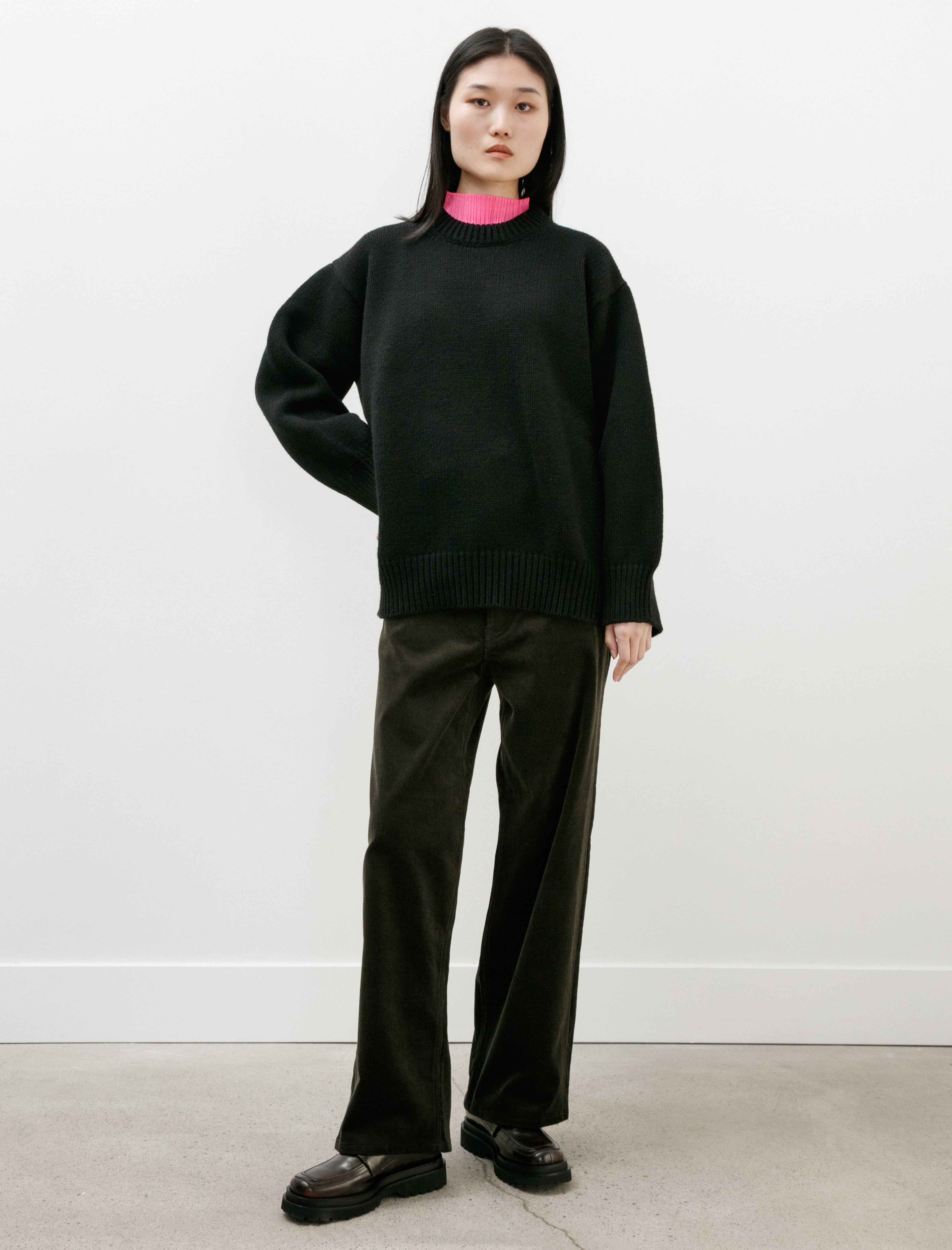 & Daughter Caragh Chunky Slouch Crewneck Black