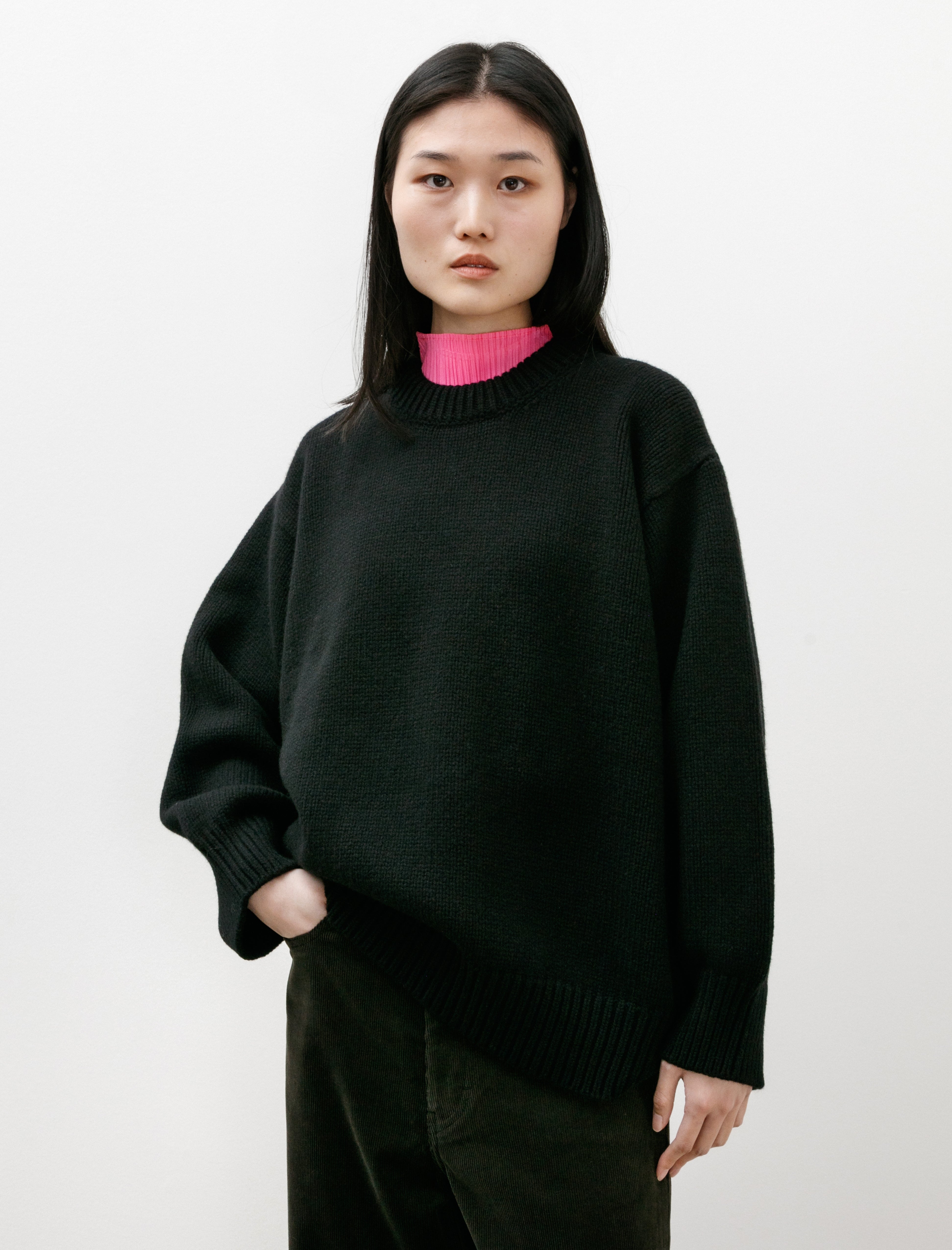 & Daughter Caragh Chunky Slouch Crewneck Black