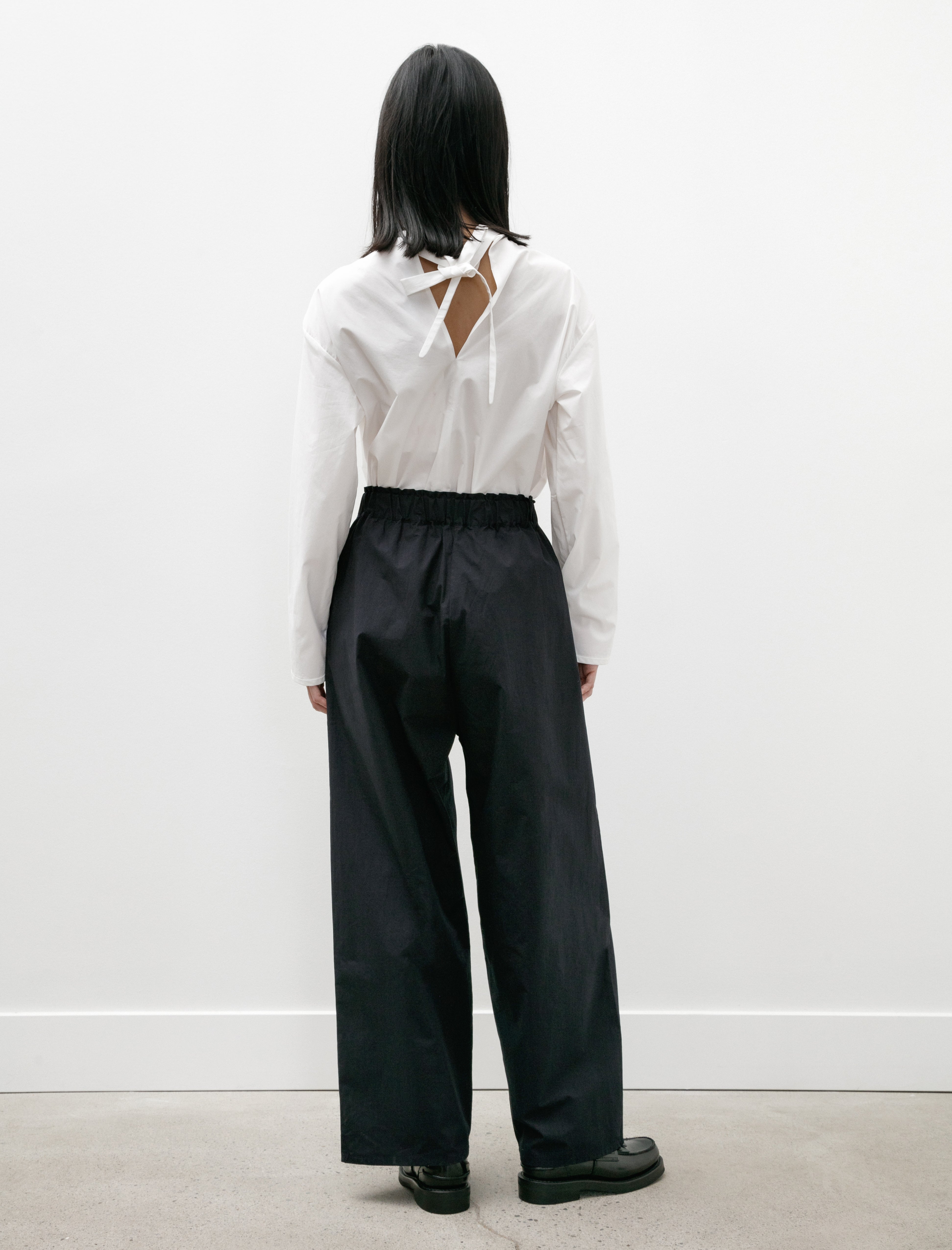 Eleph Luce Trousers Pintuck Navy Poplin