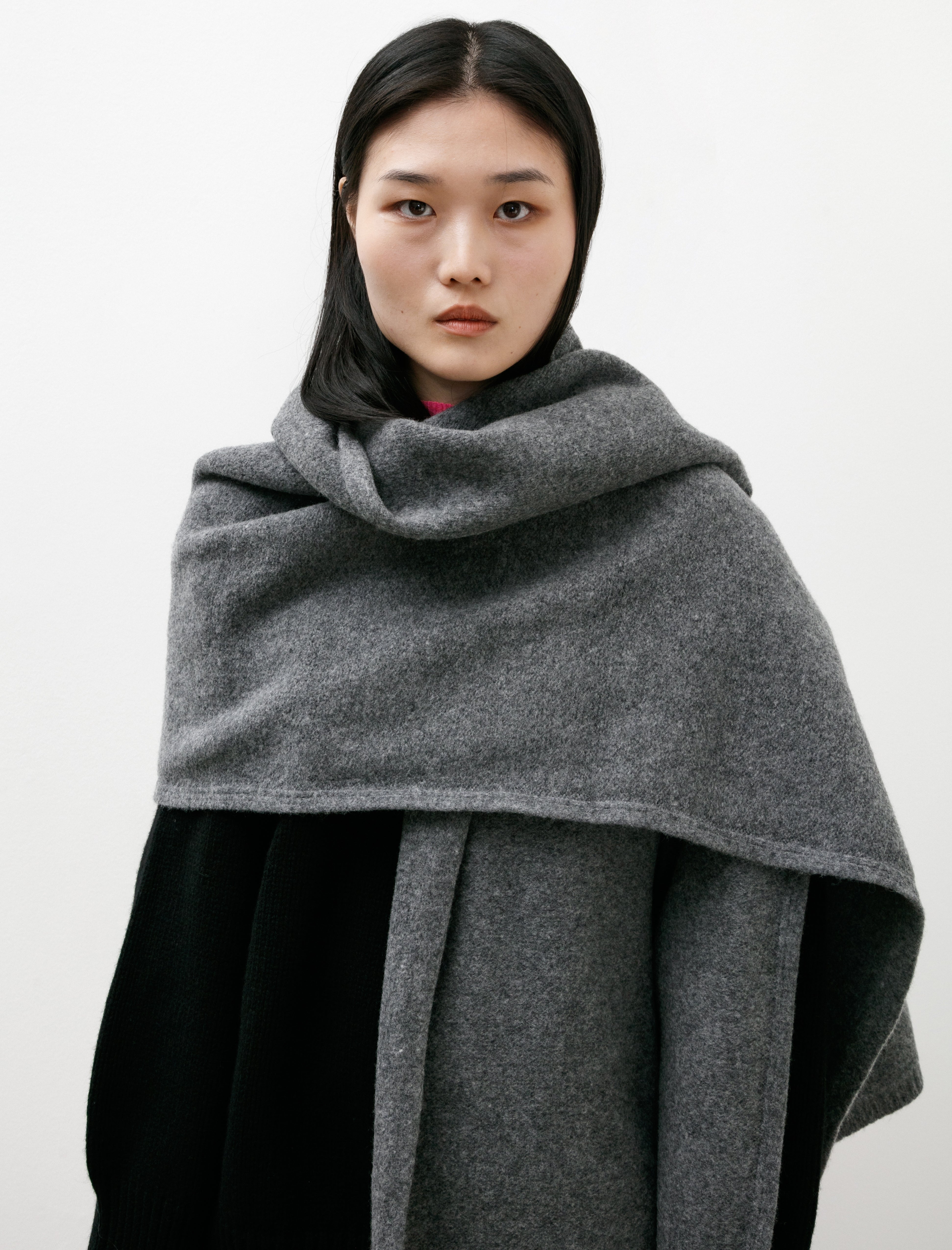 & Daughter Brea Oversized Felted Scarf Derby Grey