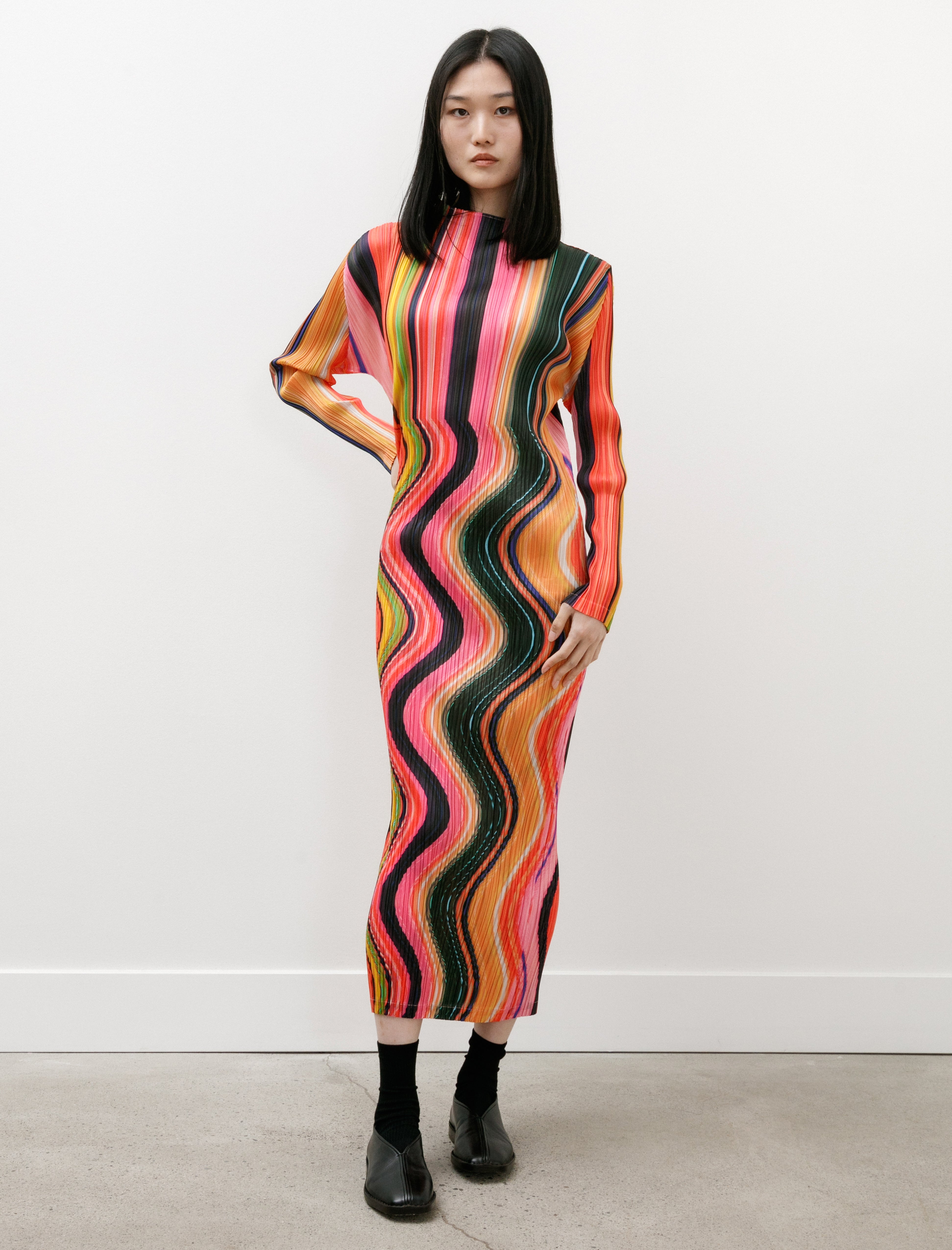 Pleats Please by Issey Miyake Warp Dress Pink Mix