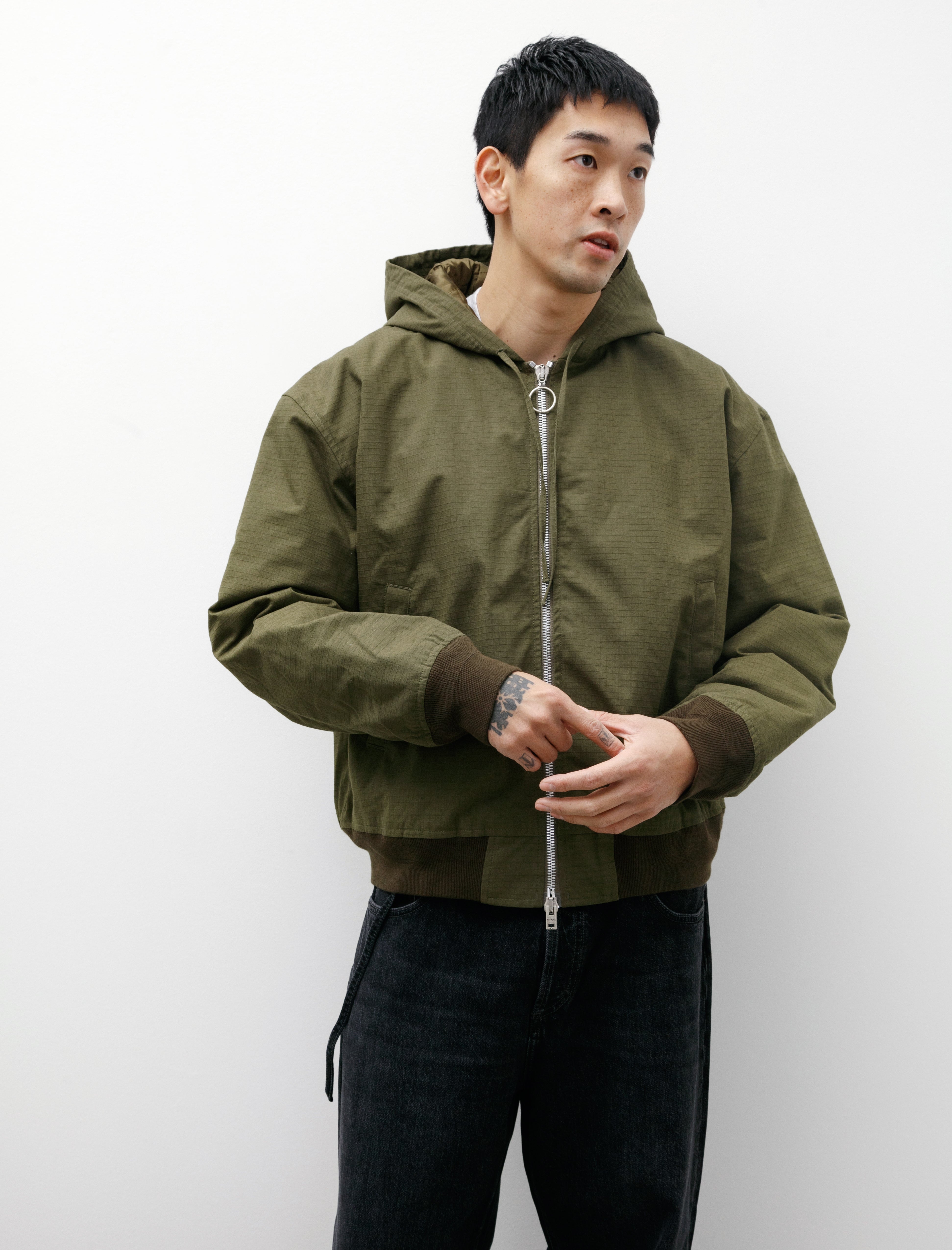 Acne Studios Ripstop Padded Jacket Olive Green