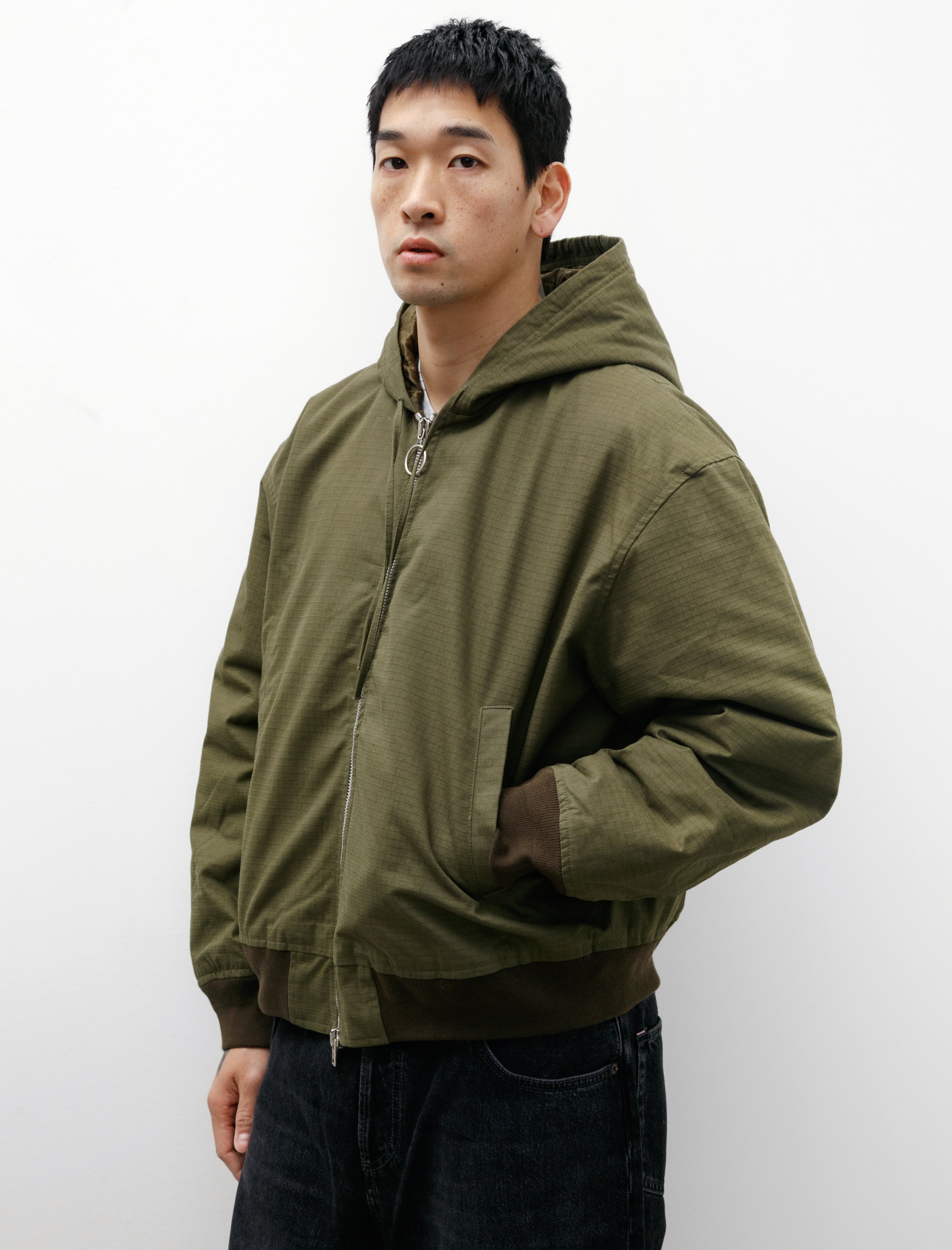 Acne Studios Ripstop Padded Jacket Olive Green