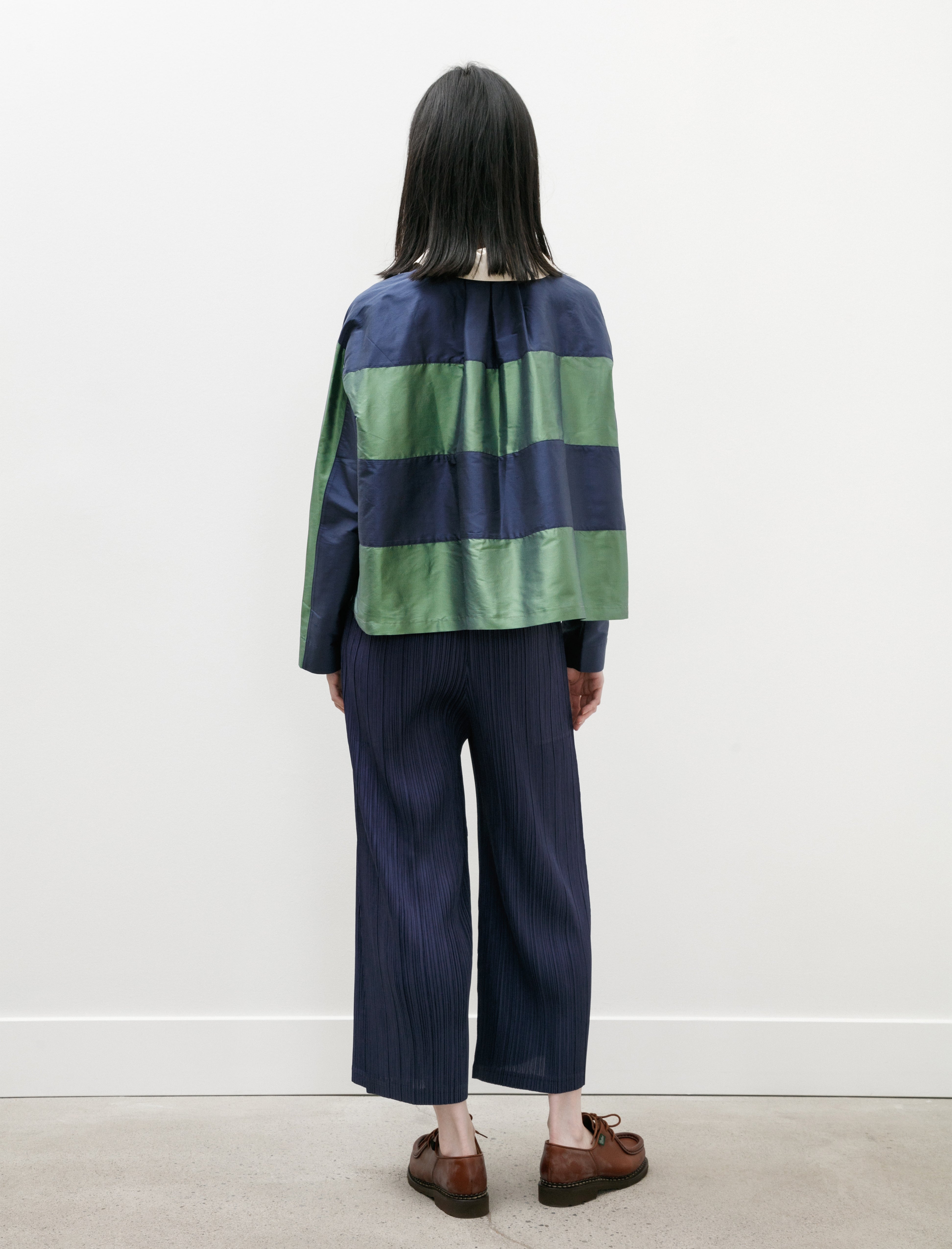 Pleats Please by Issey Miyake Thicker Bottoms Straight Pants Navy