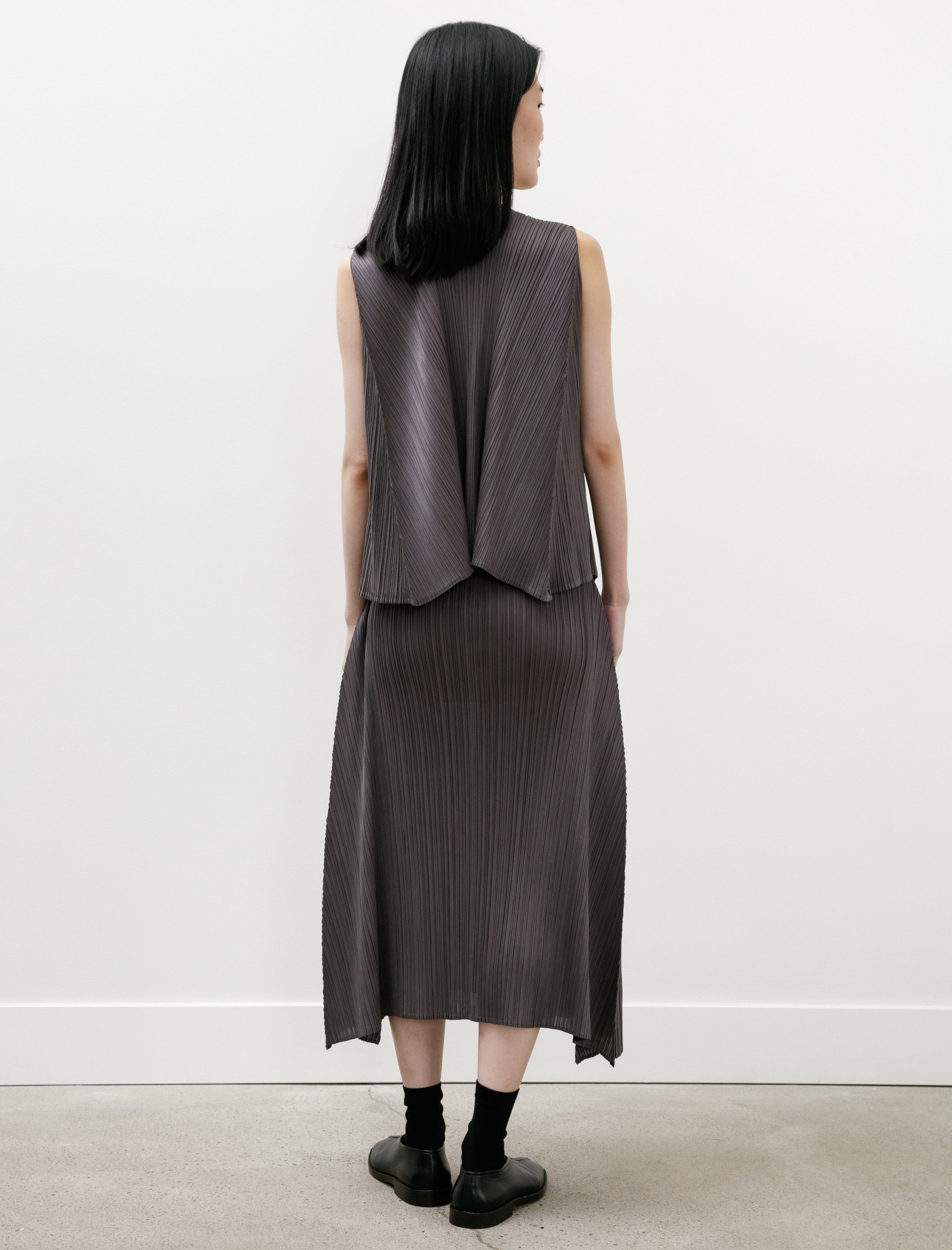 Pleats Please by Issey Miyake Efficient Square Skirt Grey